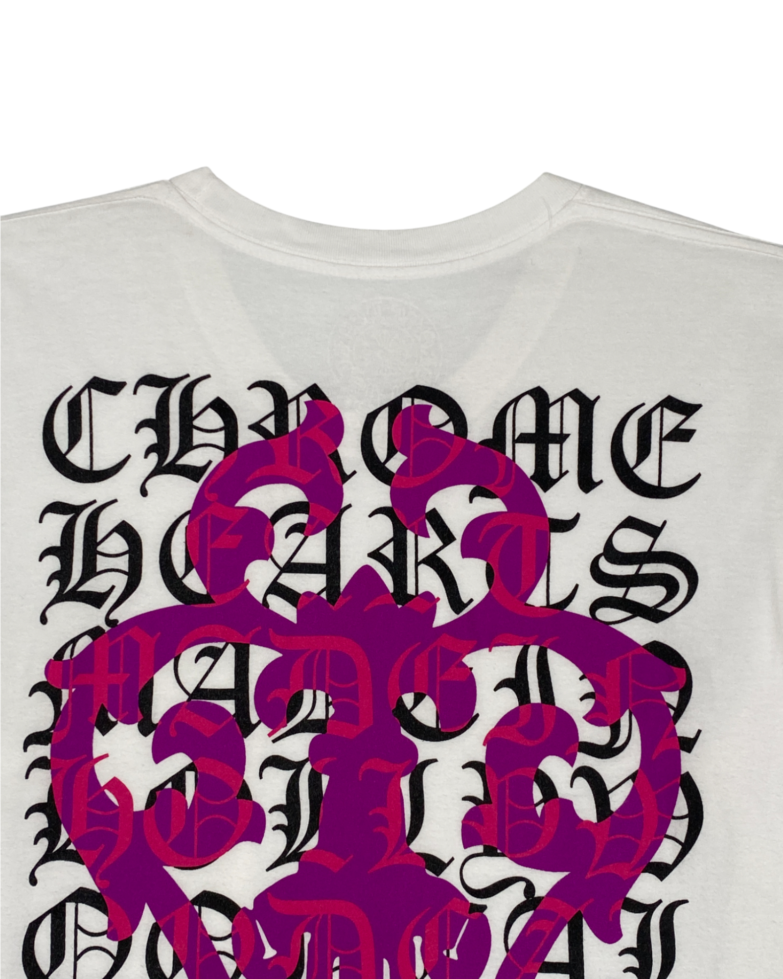Chrome Hearts White Pink Dagger Logo Tee