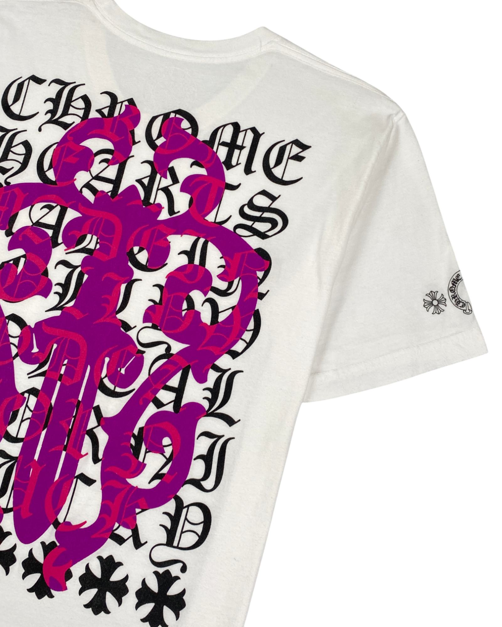 Chrome Hearts White Pink Dagger Logo Tee