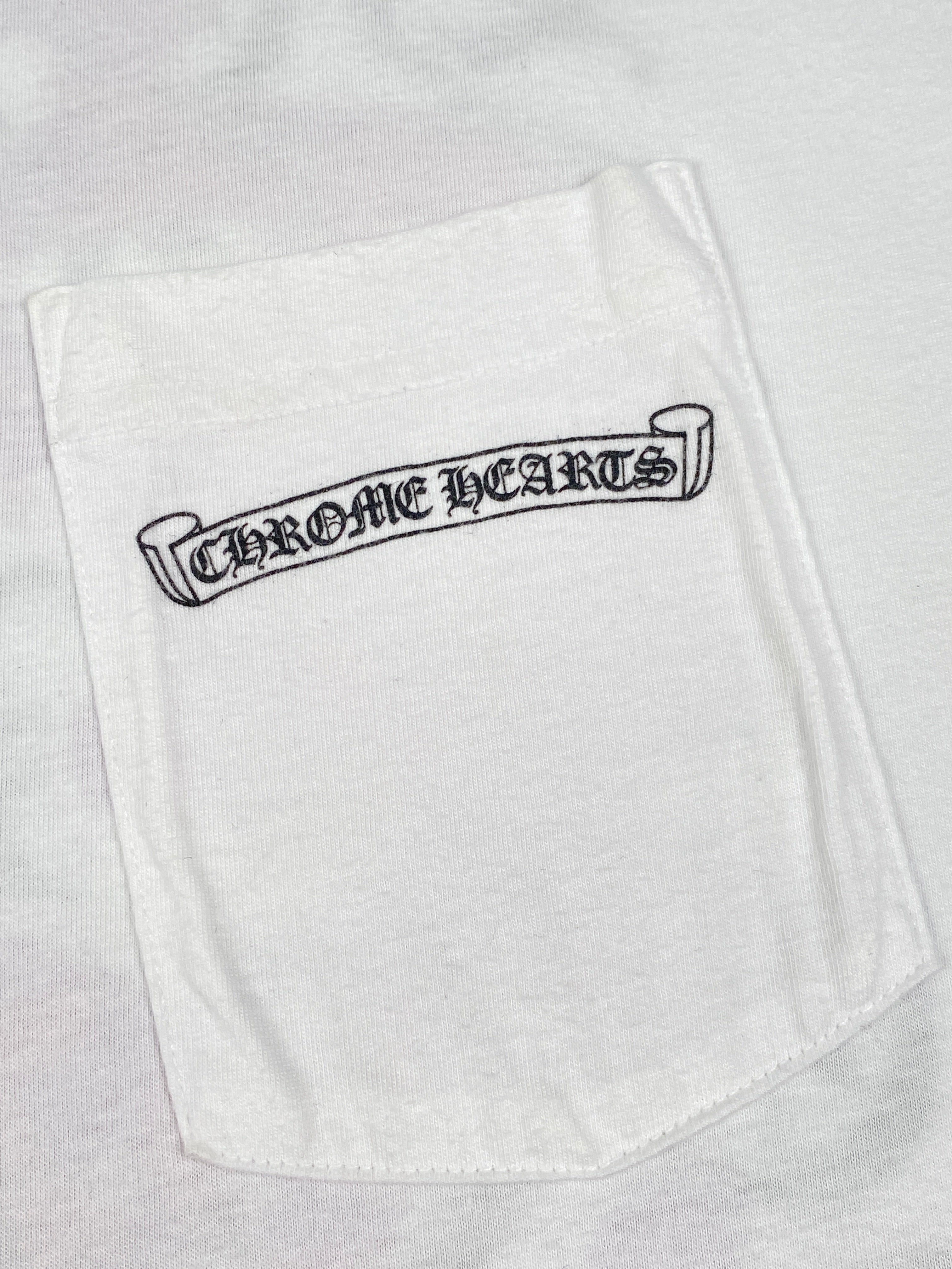 Chrome Hearts White Pink Dagger Logo Tee