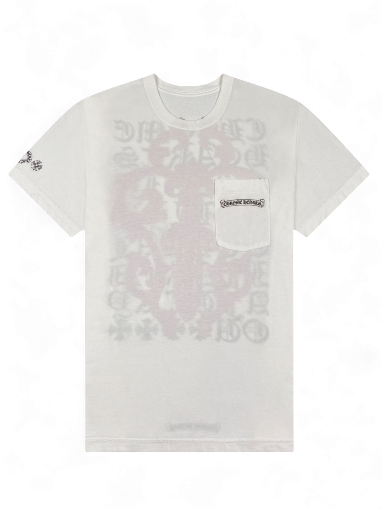 Chrome Hearts White Pink Dagger Logo Tee