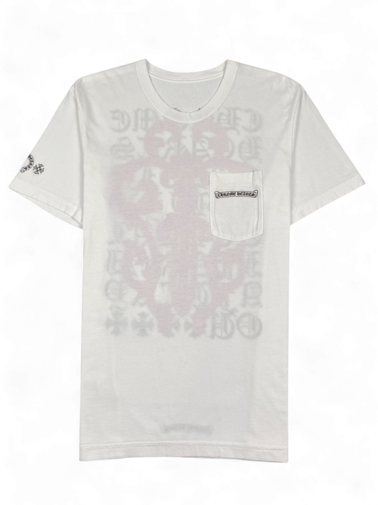 Chrome Hearts White Pink Dagger Logo Tee