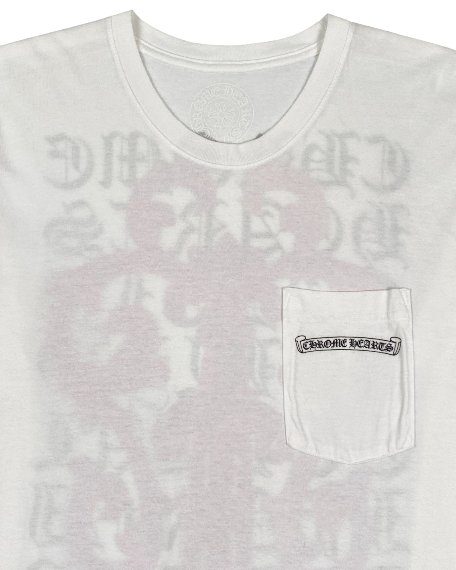 Chrome Hearts White Pink Dagger Logo Tee