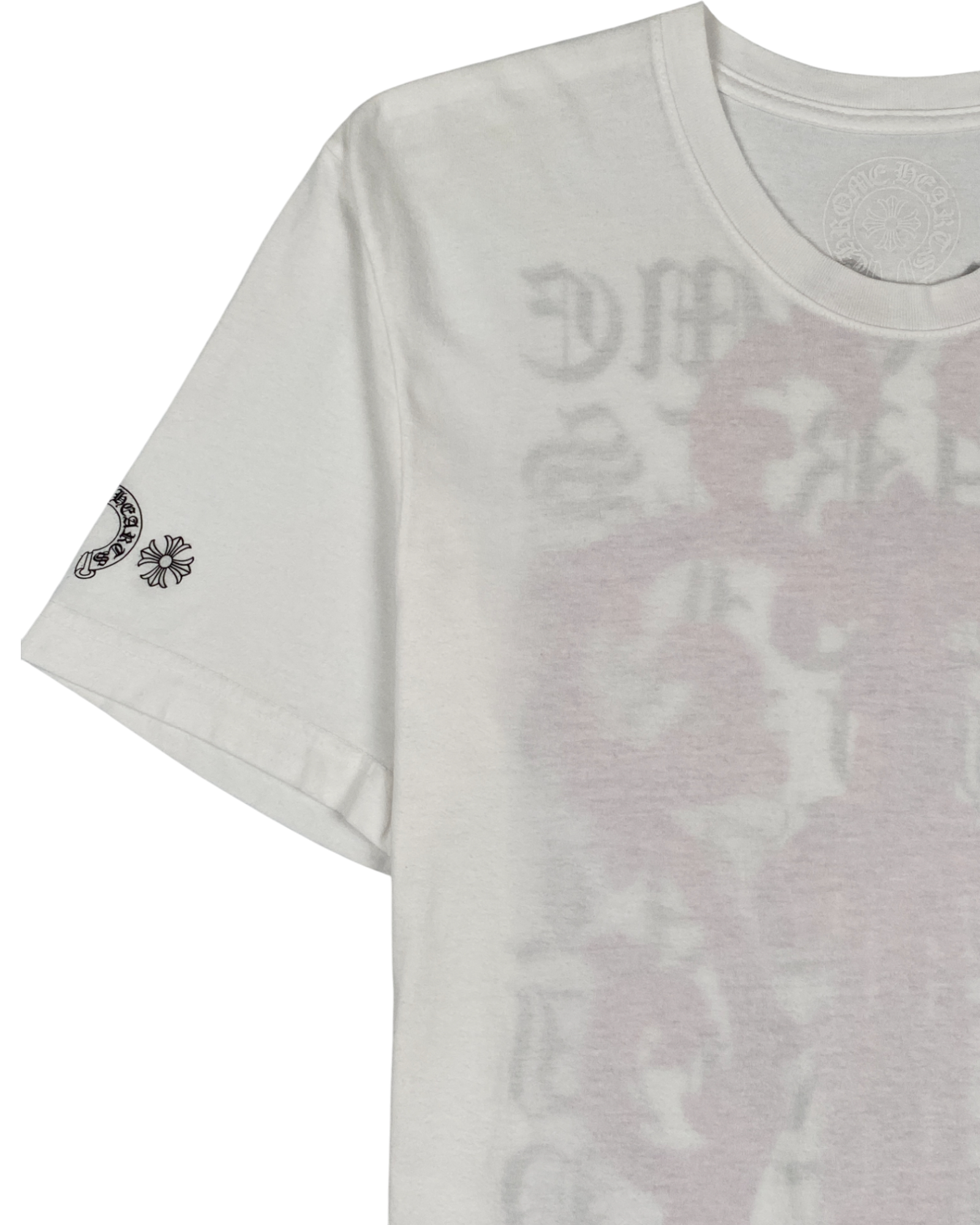 Chrome Hearts White Pink Dagger Logo Tee