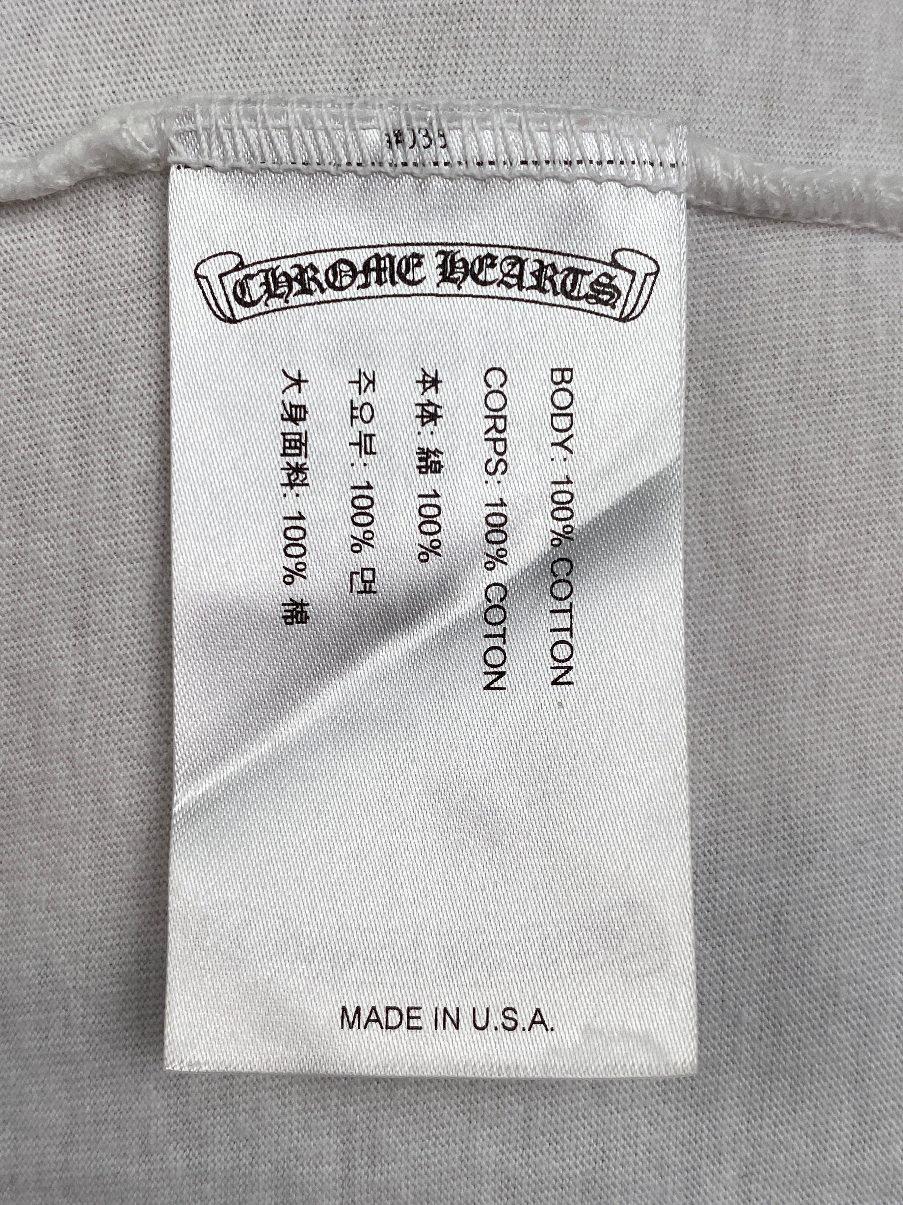 Chrome Hearts White Pink Dagger Logo Tee