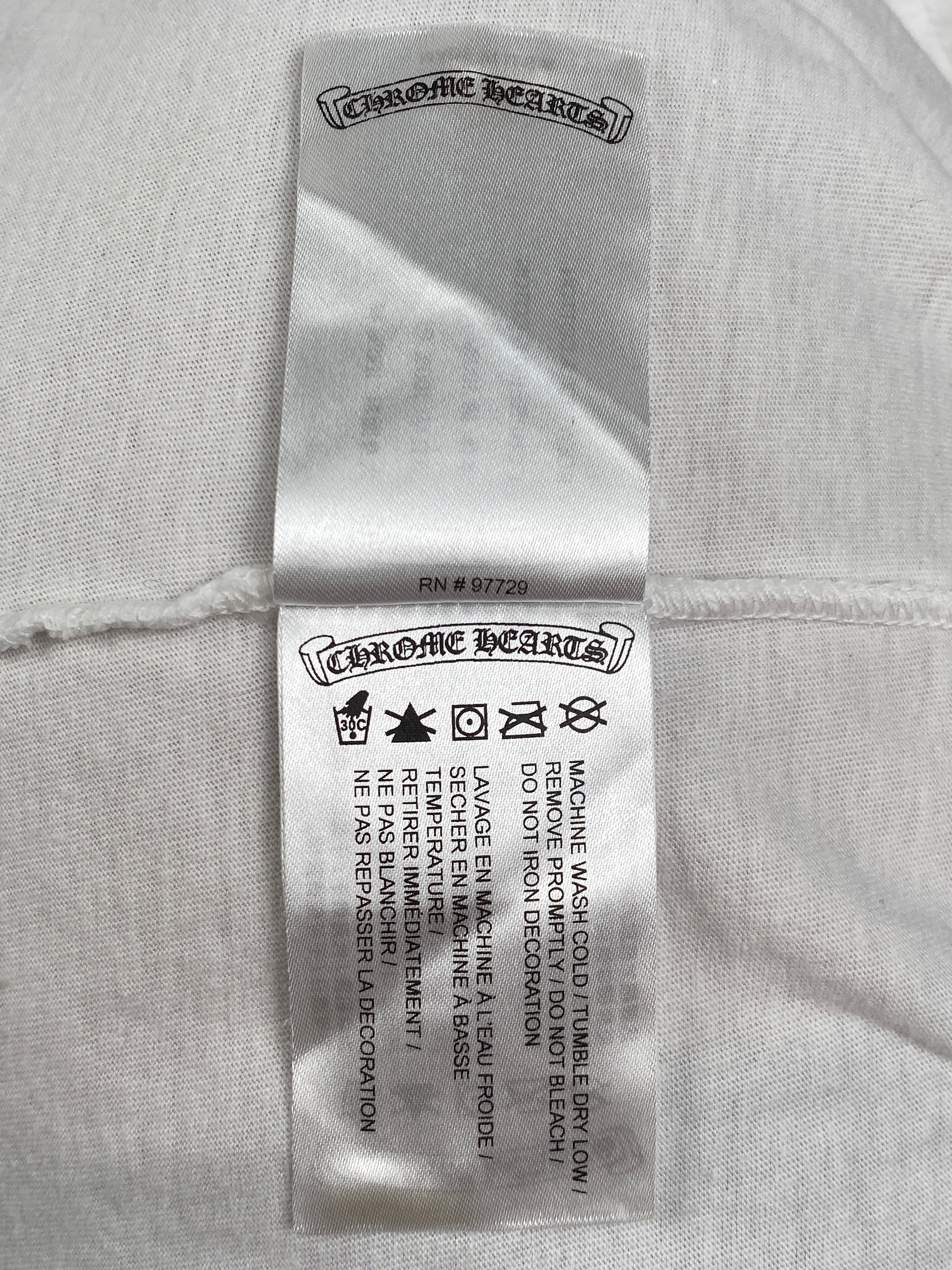 Chrome Hearts White Pink Dagger Logo Tee