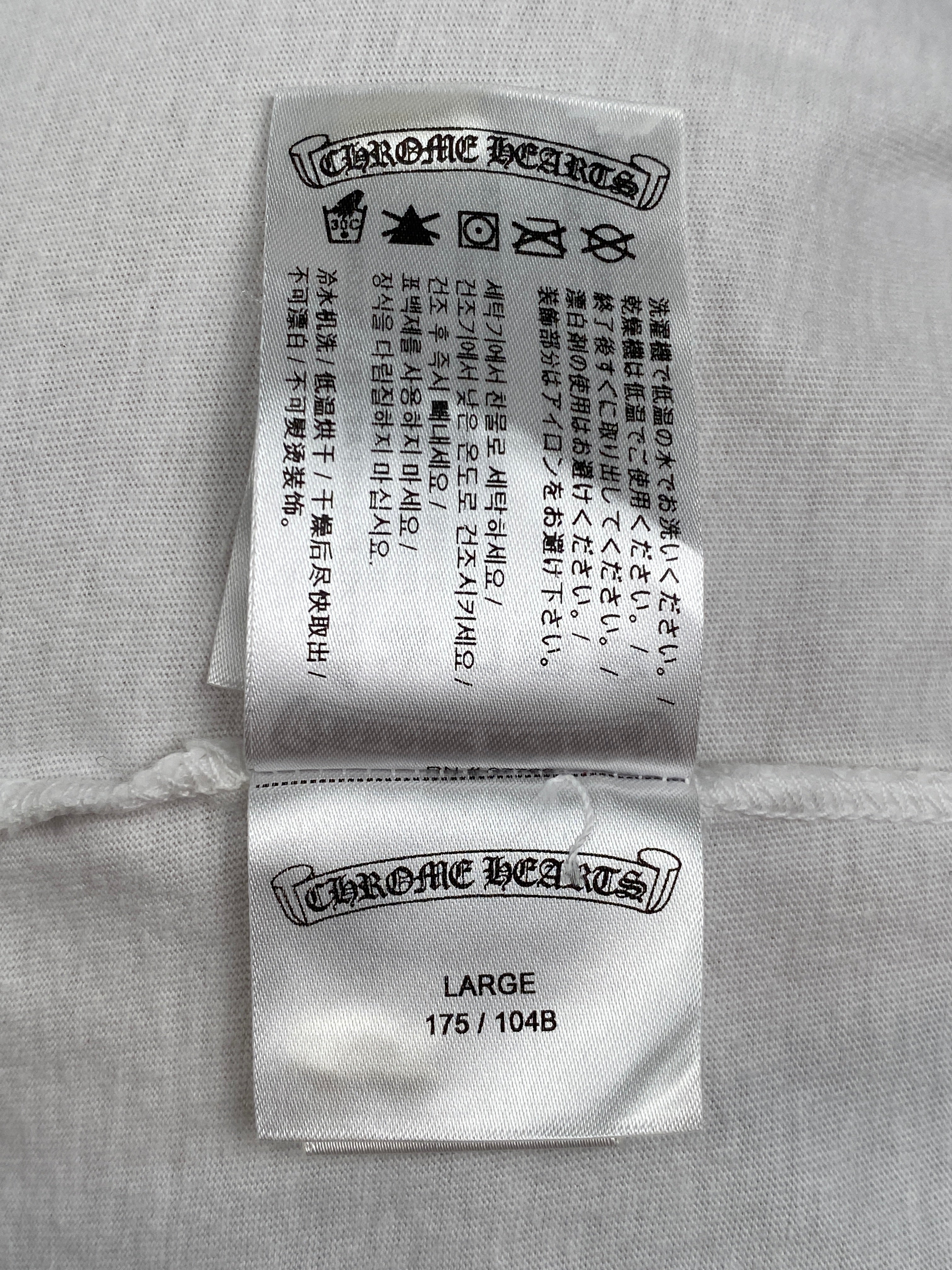 Chrome Hearts White Pink Dagger Logo Tee