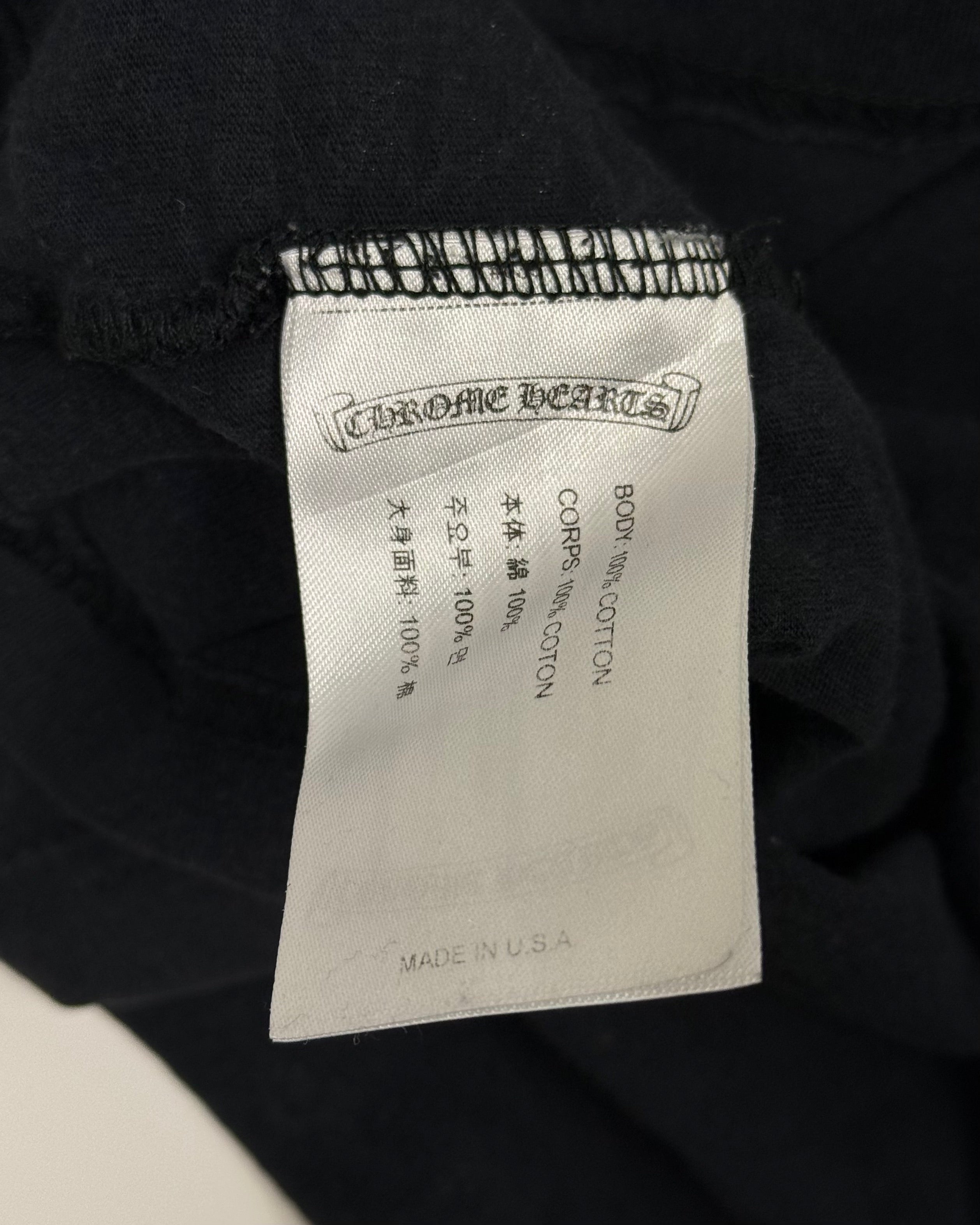 Chrome Hearts Black Horseshoe Vertical Logo Tee