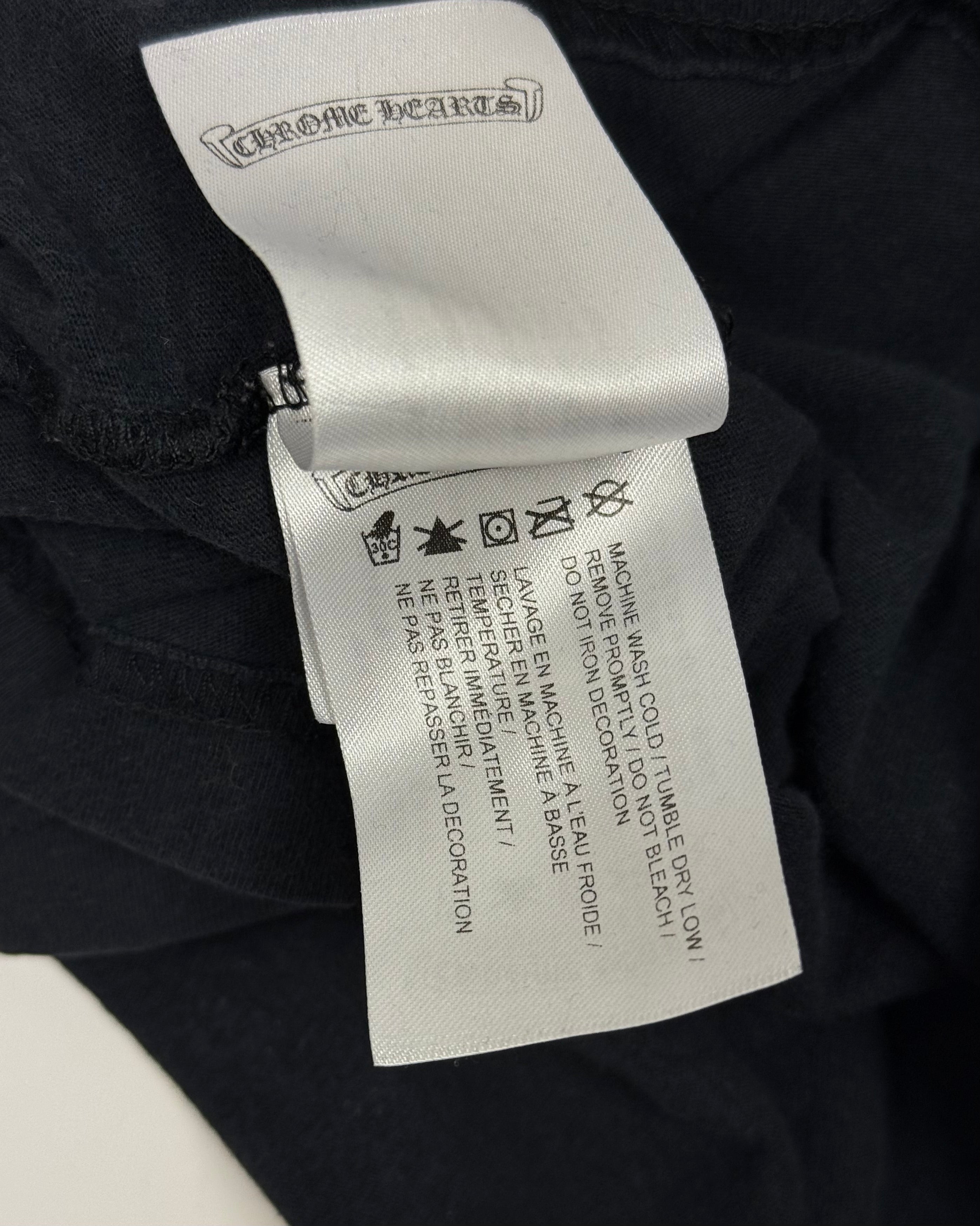 Chrome Hearts Black Horseshoe Vertical Logo Tee