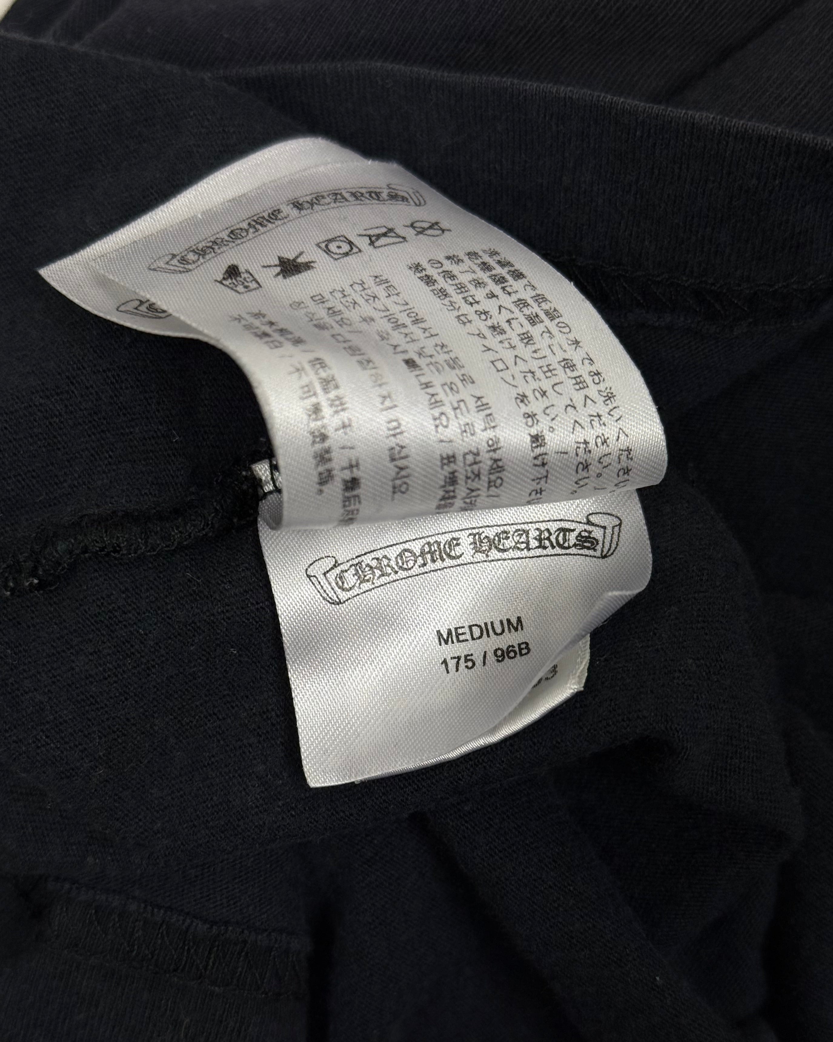 Chrome Hearts Black Horseshoe Vertical Logo Tee