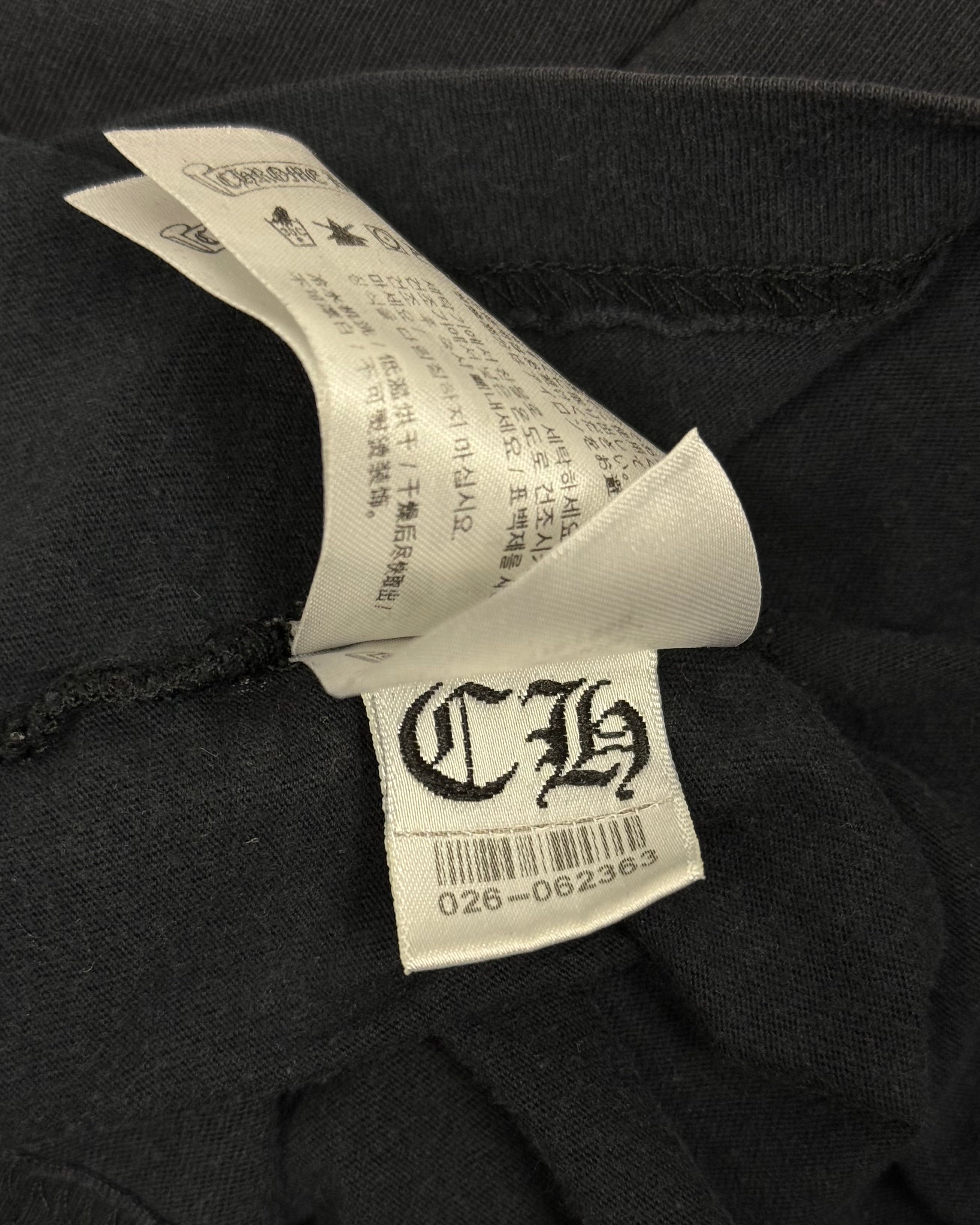 Chrome Hearts Black Horseshoe Vertical Logo Tee