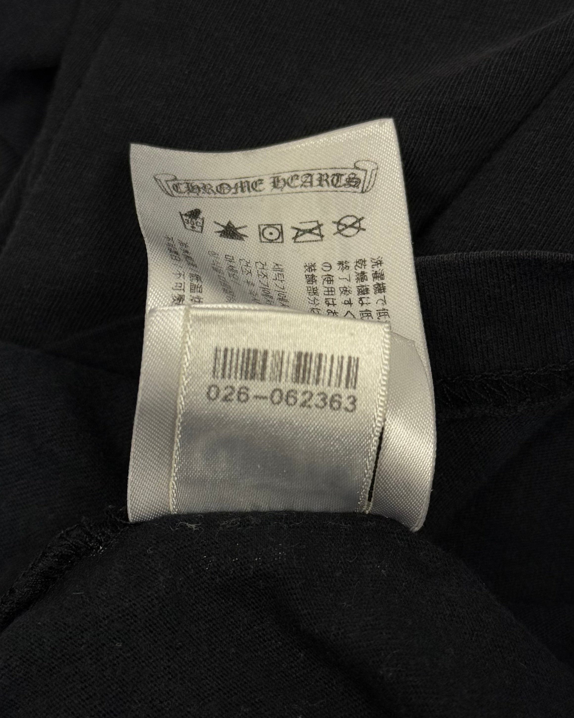 Chrome Hearts Black Horseshoe Vertical Logo Tee