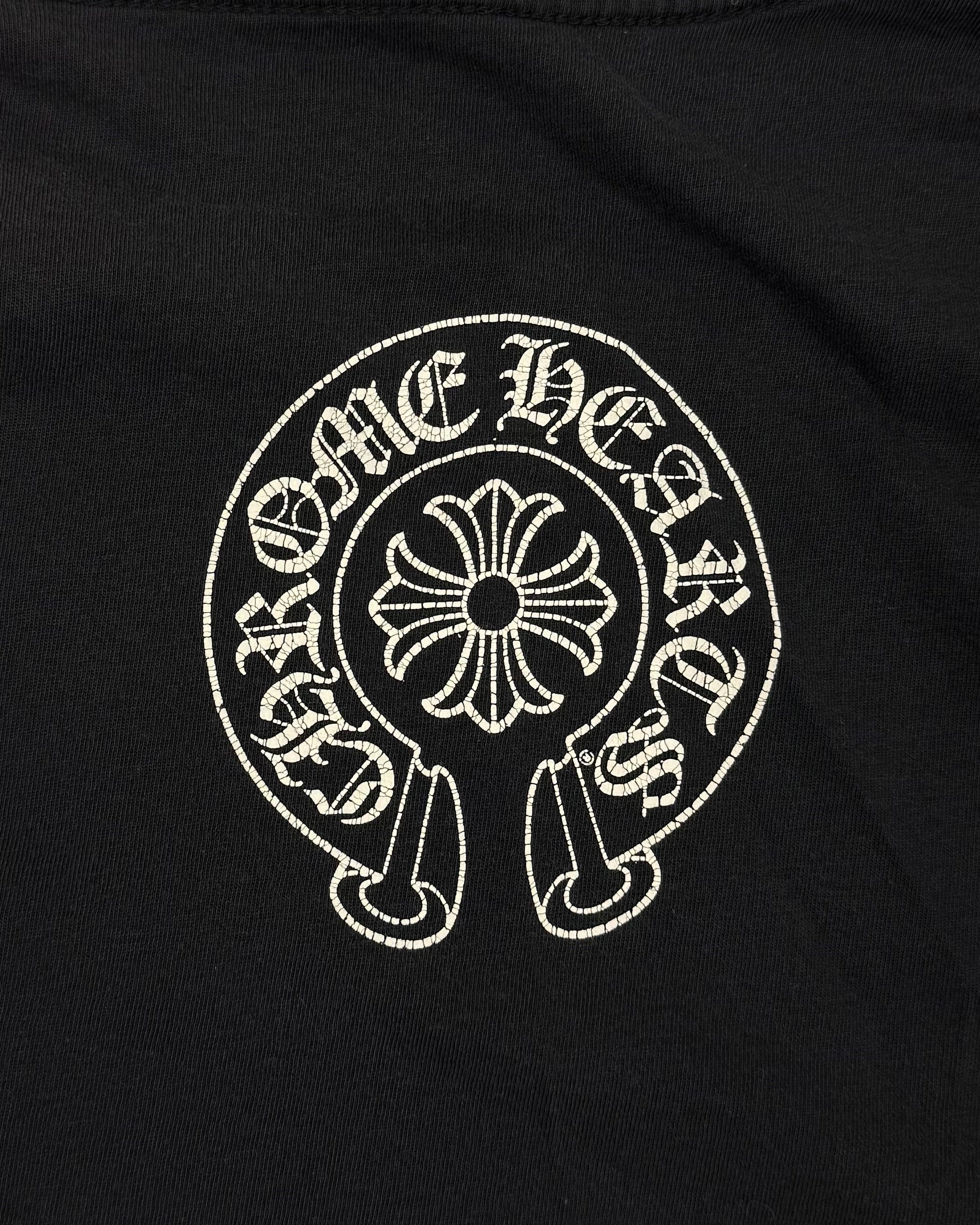 Chrome Hearts Black Horseshoe Vertical Logo Tee