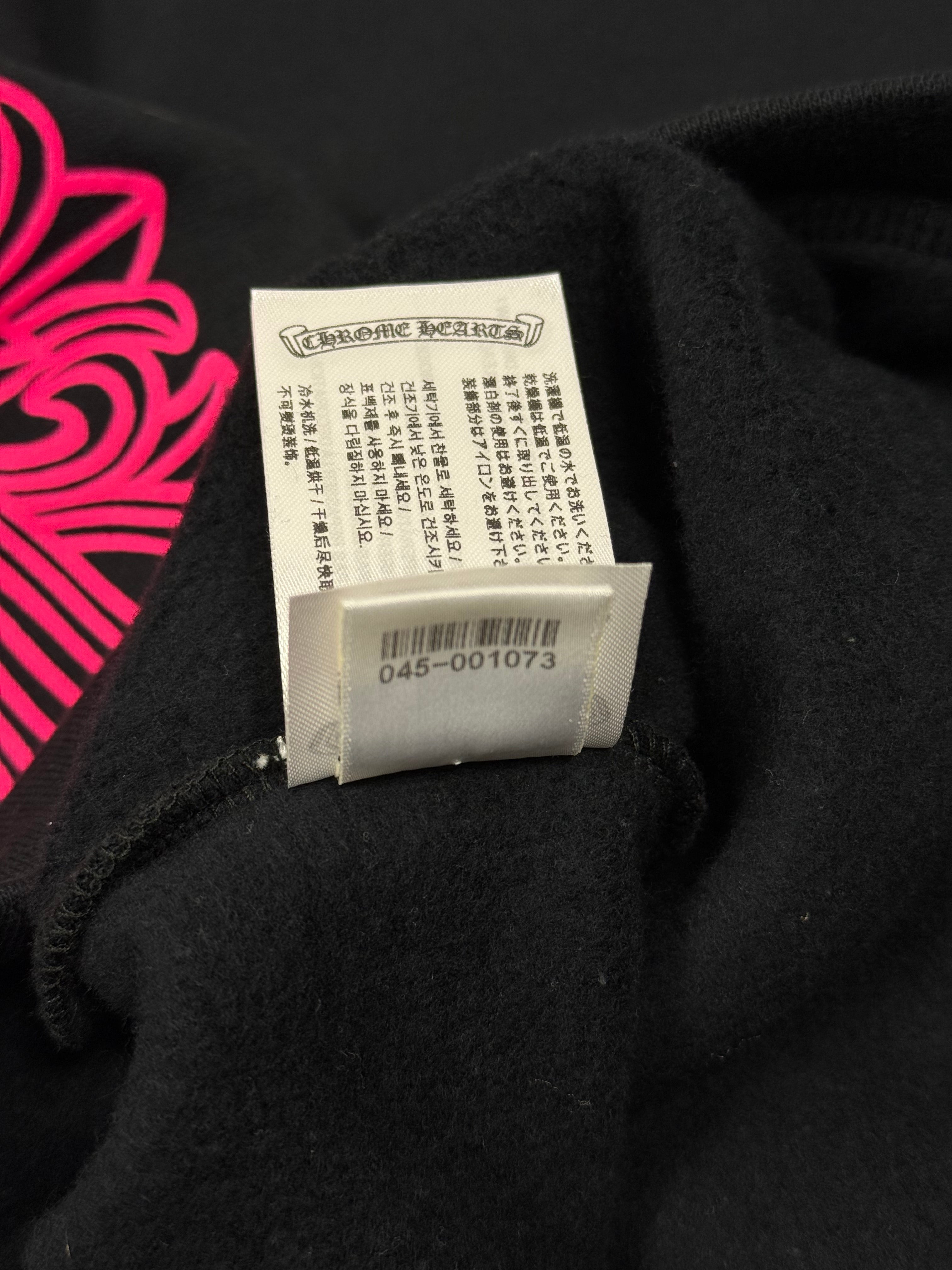 Chrome Hearts Floral Horseshoe Logo Black Pink Zip Up Hoodie