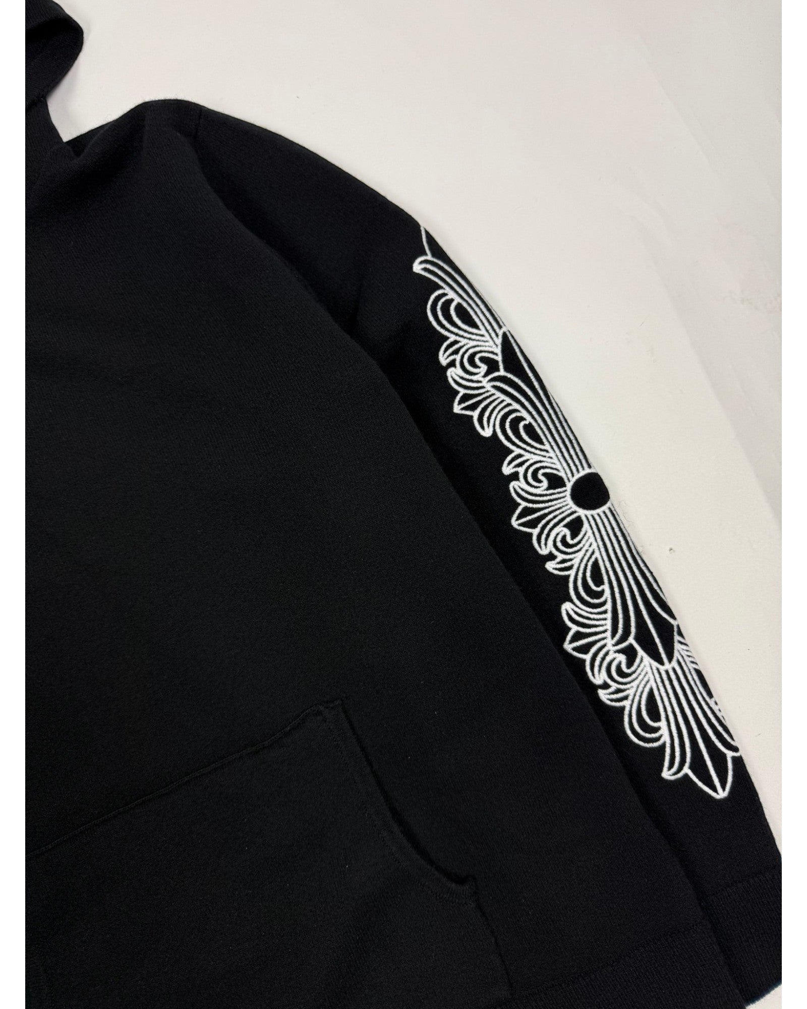 Chrome Hearts Cashmere Embroidered Floral Black Hoodie