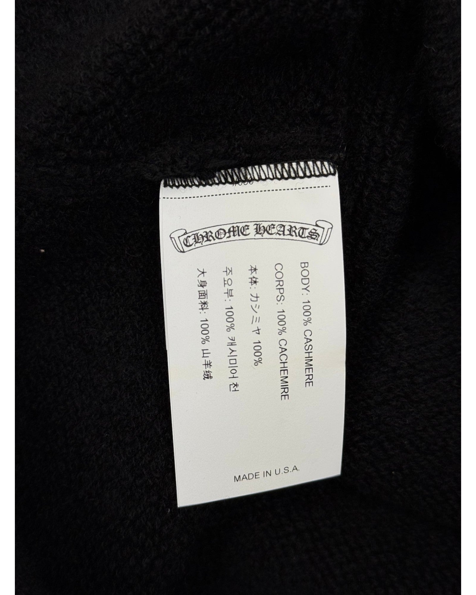 Chrome Hearts Cashmere Embroidered Floral Black Hoodie