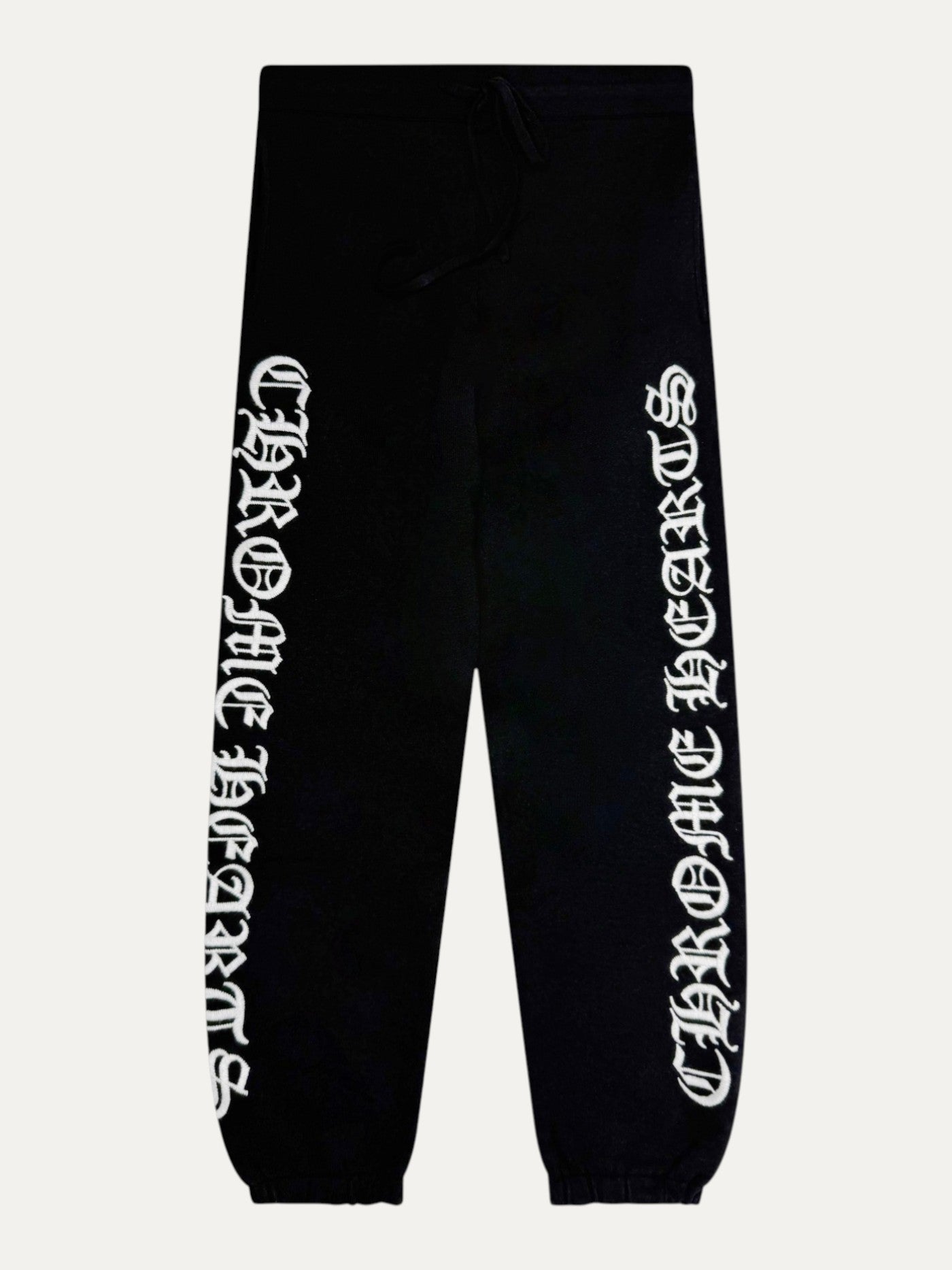 Chrome Hearts Cashmere Embroidered Floral Black Sweatpants