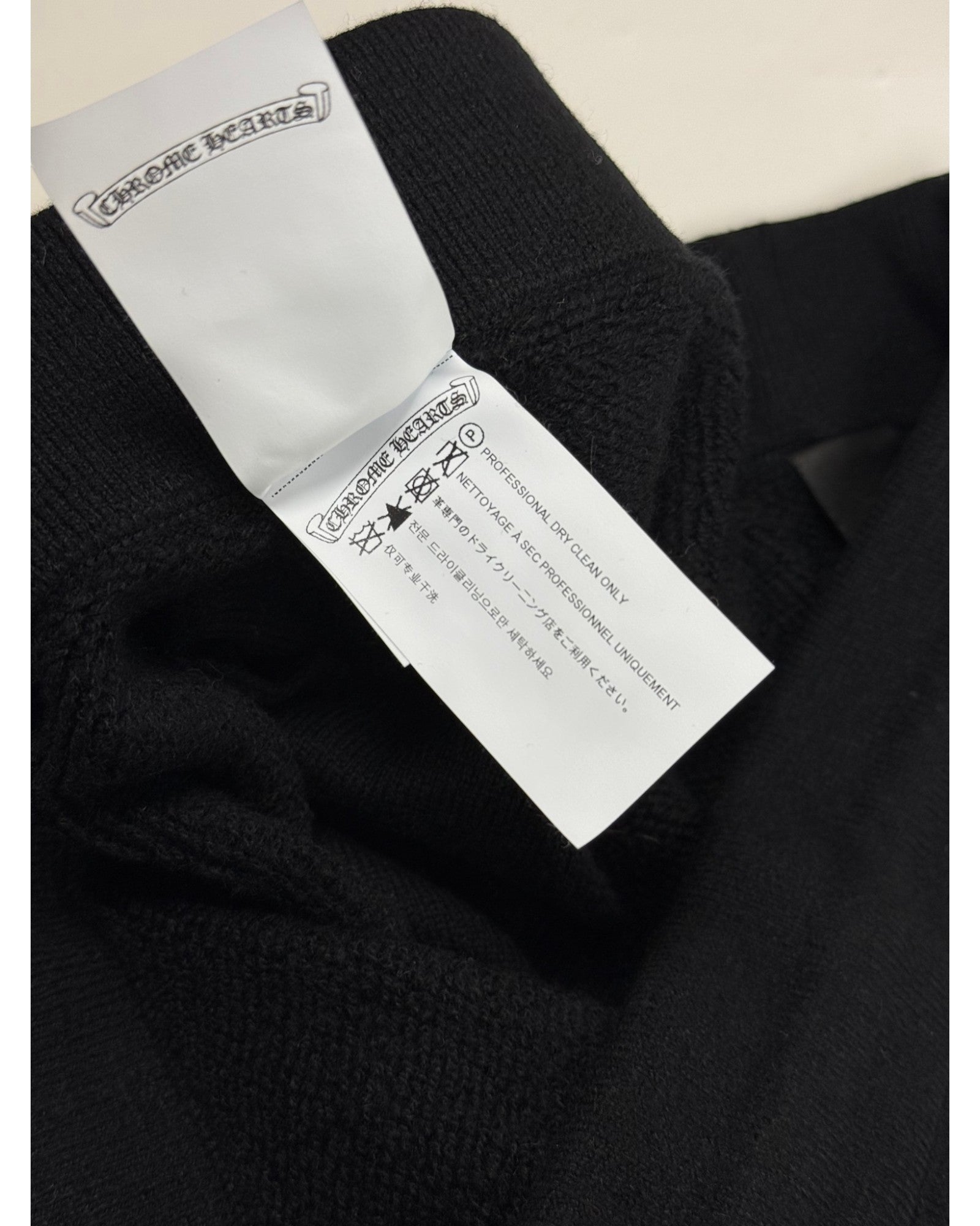 Chrome Hearts Cashmere Embroidered Floral Black Sweatpants