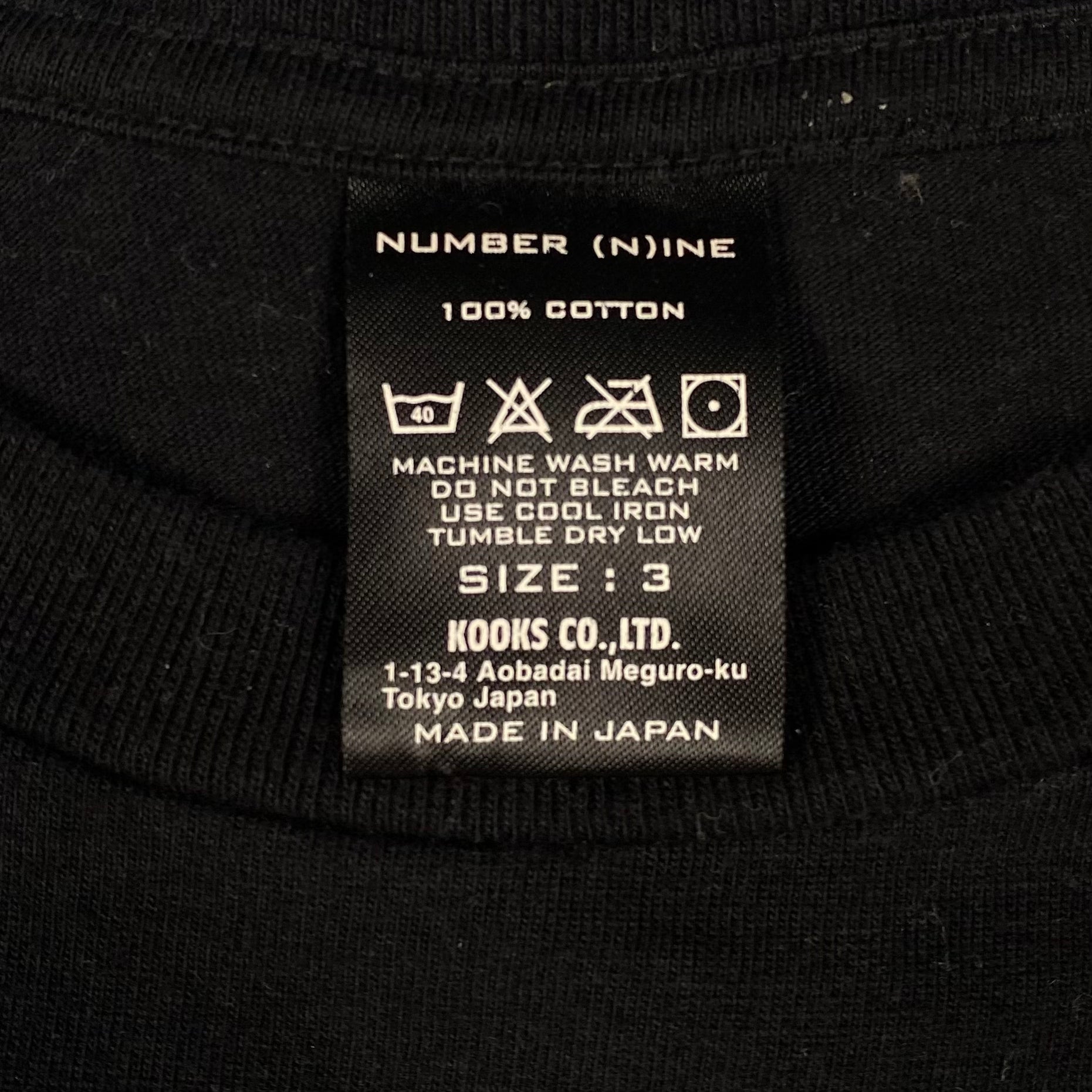 Number (N)ine Black Rolling Stones Tee
