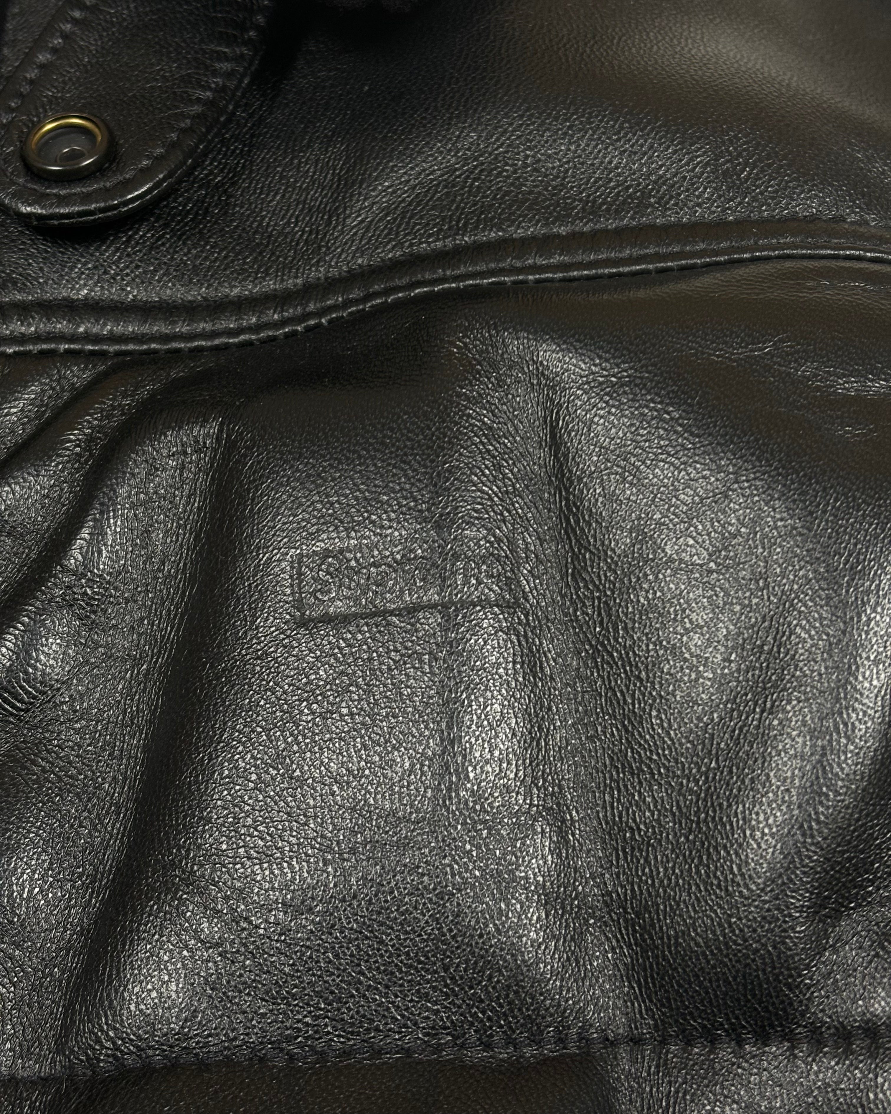 2021 Supreme x Schott Shearling Collar Leather Puffer Jacket
