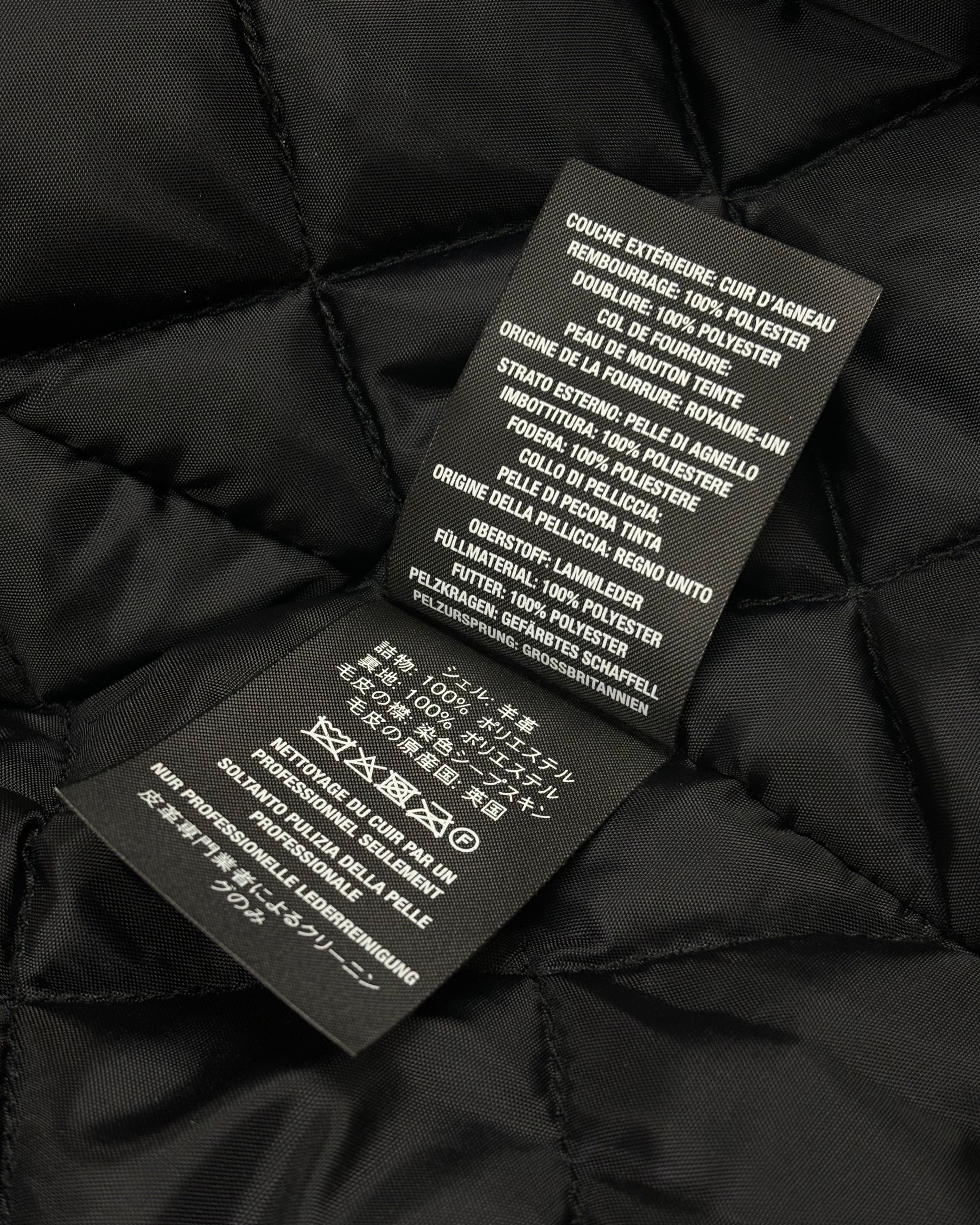 2021 Supreme x Schott Shearling Collar Leather Puffer Jacket