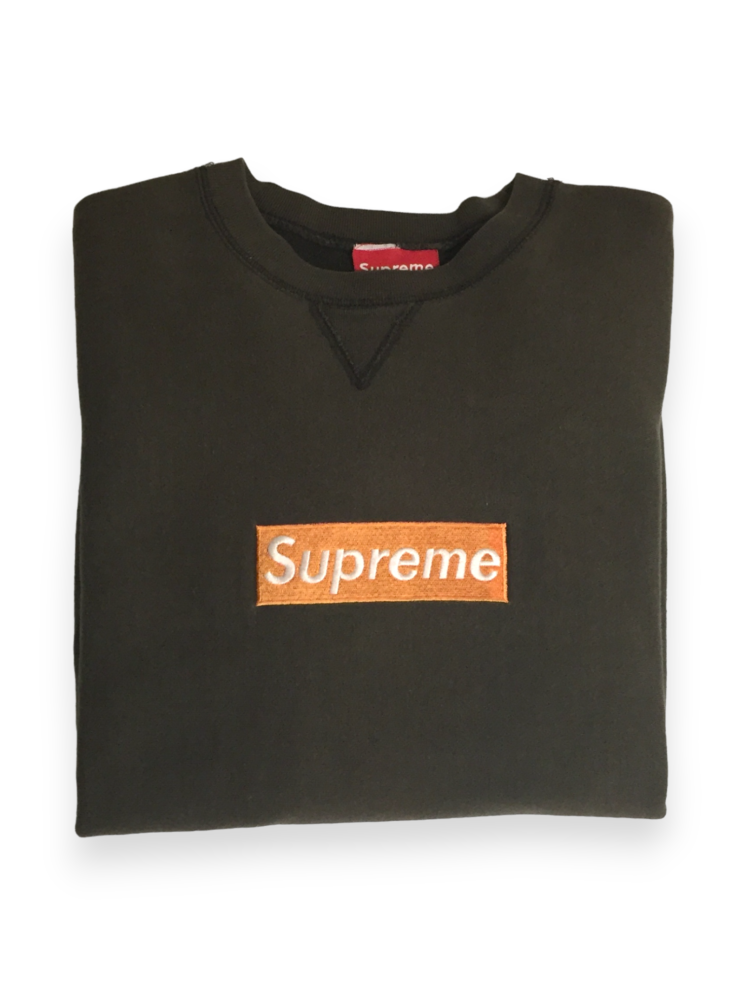 1997 Supreme Orange Brown Box Logo Crewneck