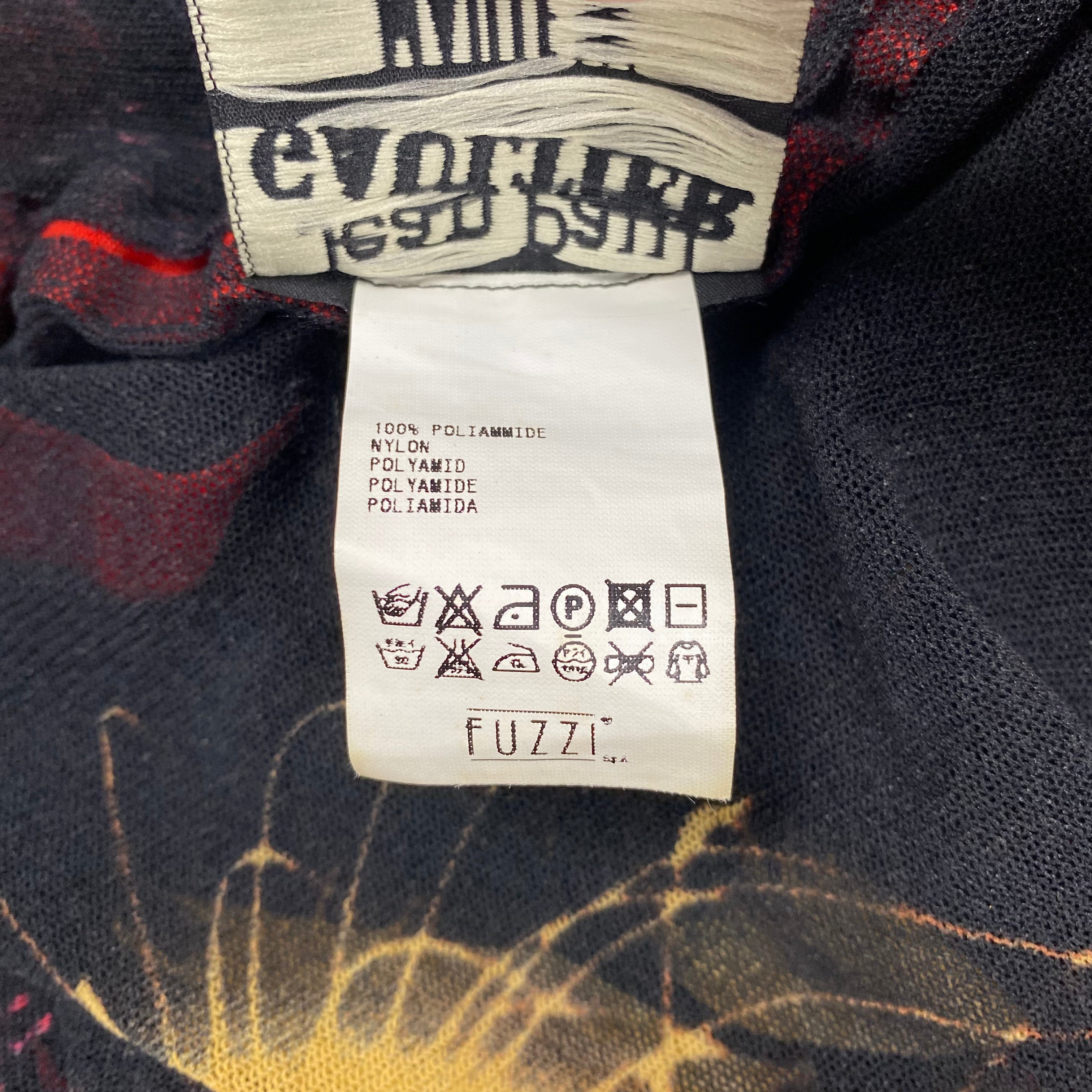 Jean Paul Gaultier JPG Pigalle Mesh Long Sleeve Top Black Red