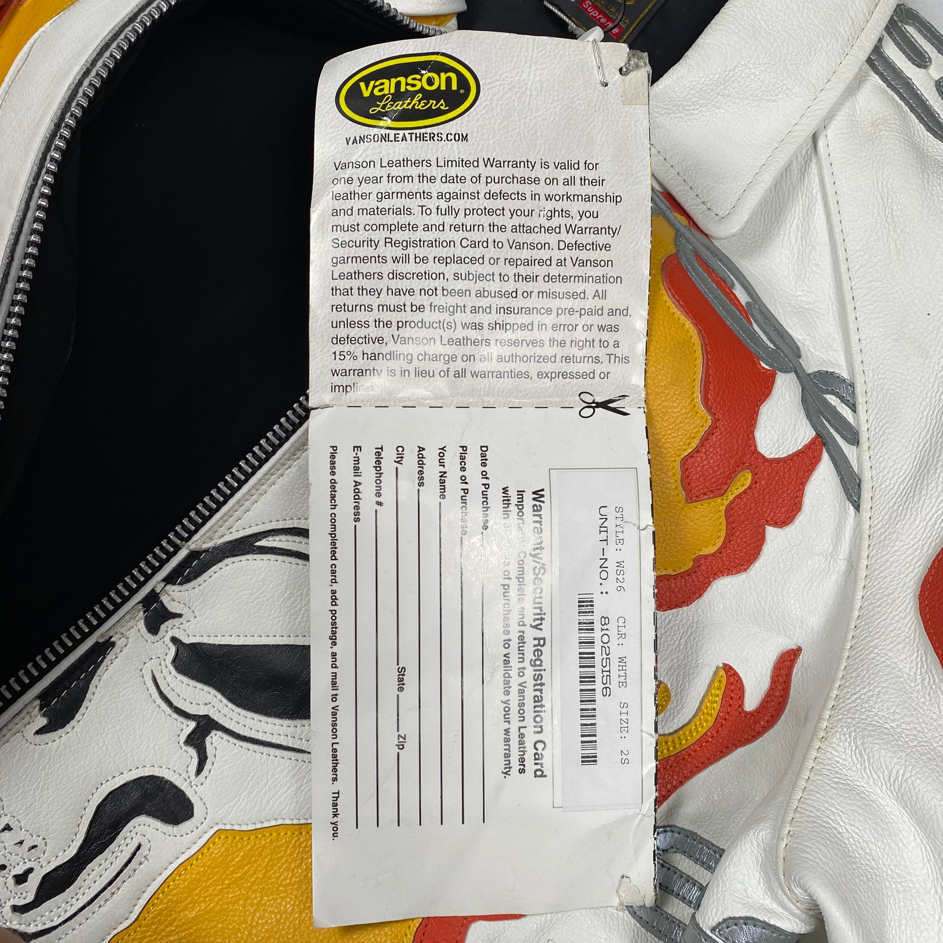 2019 Supreme Vanson Leather Ghost Rider Jacket