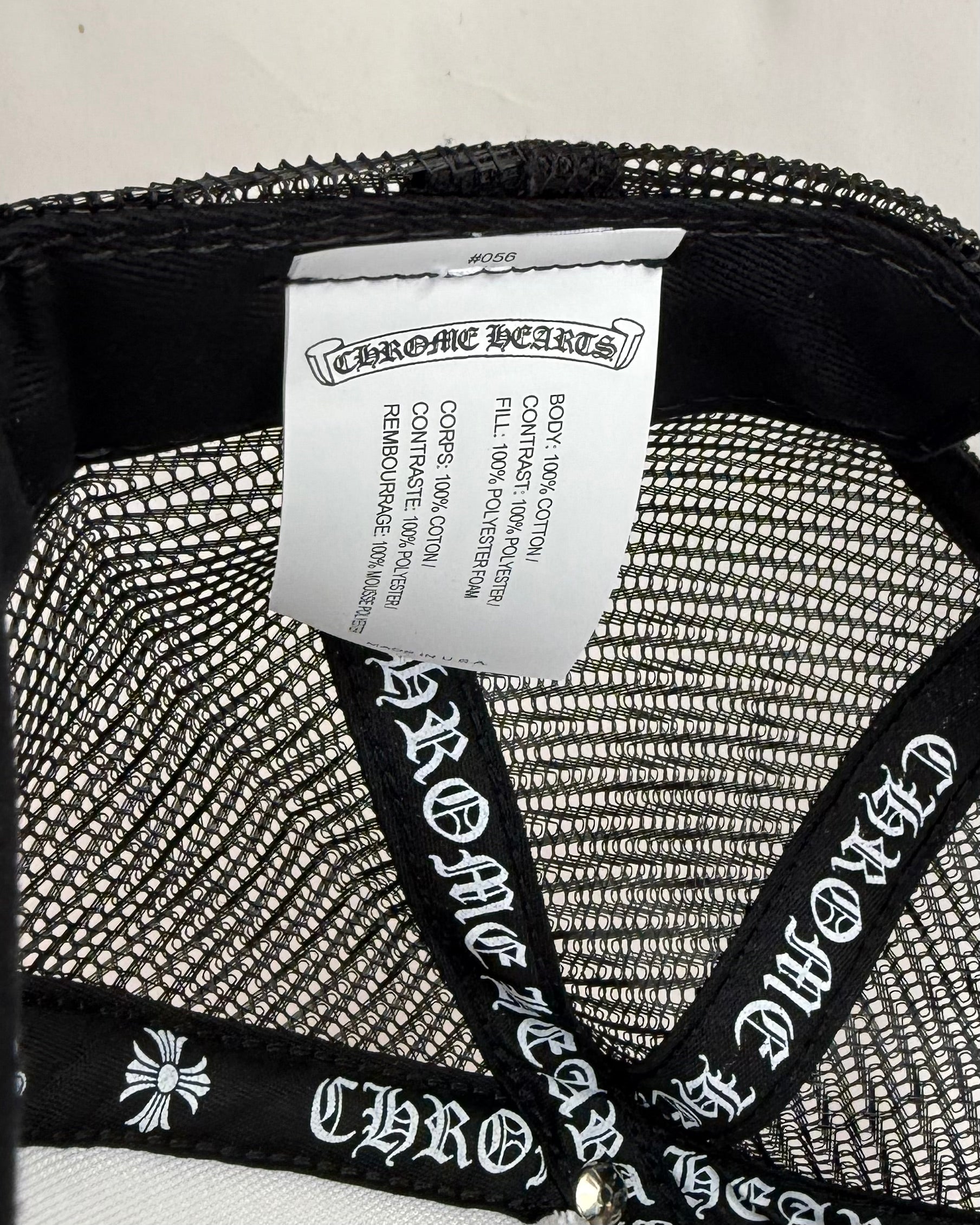 Chrome Hearts CH Hollywood Black White Trucker Cap