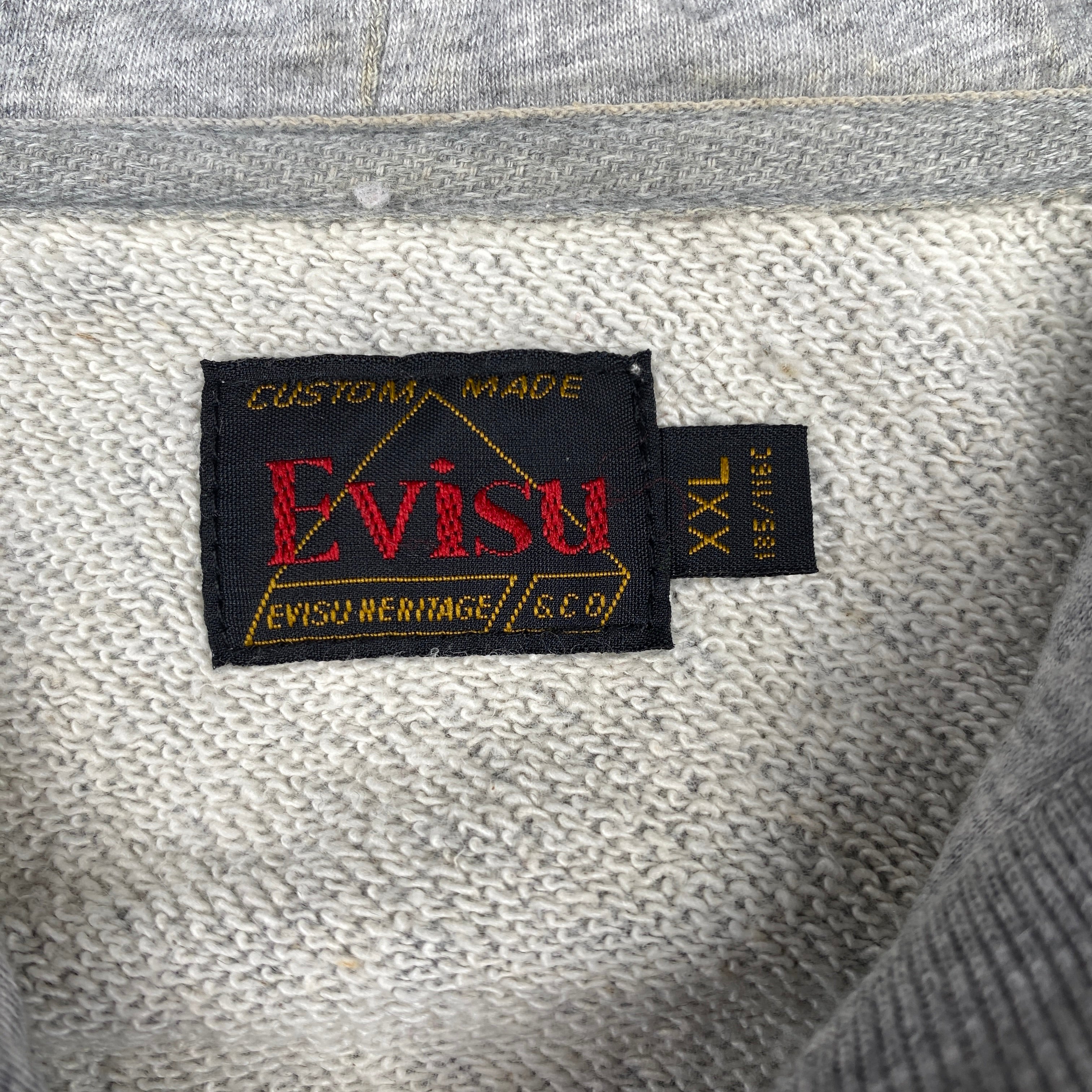 Evisu Grey Zip Up Hoodie