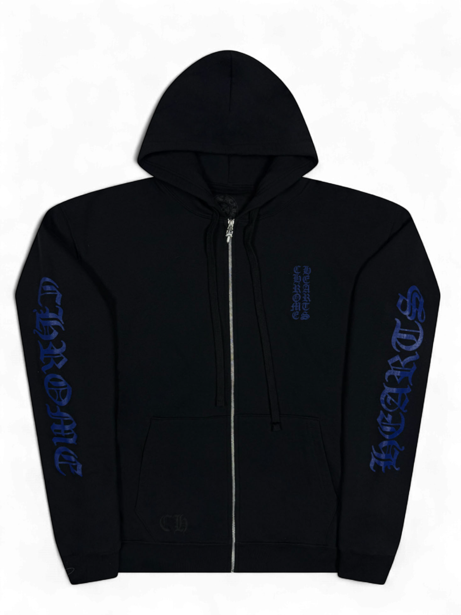 Chrome Hearts Black Blue Thermal Zip Up Hoodie
