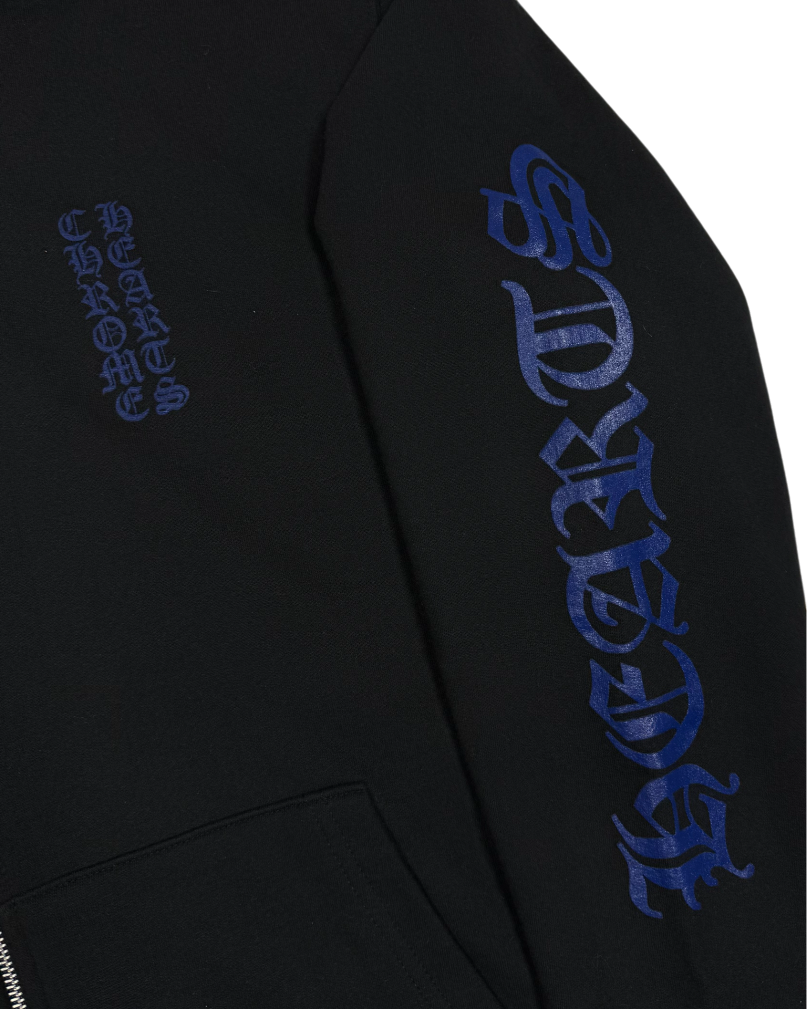 Chrome Hearts Black Blue Thermal Zip Up Hoodie