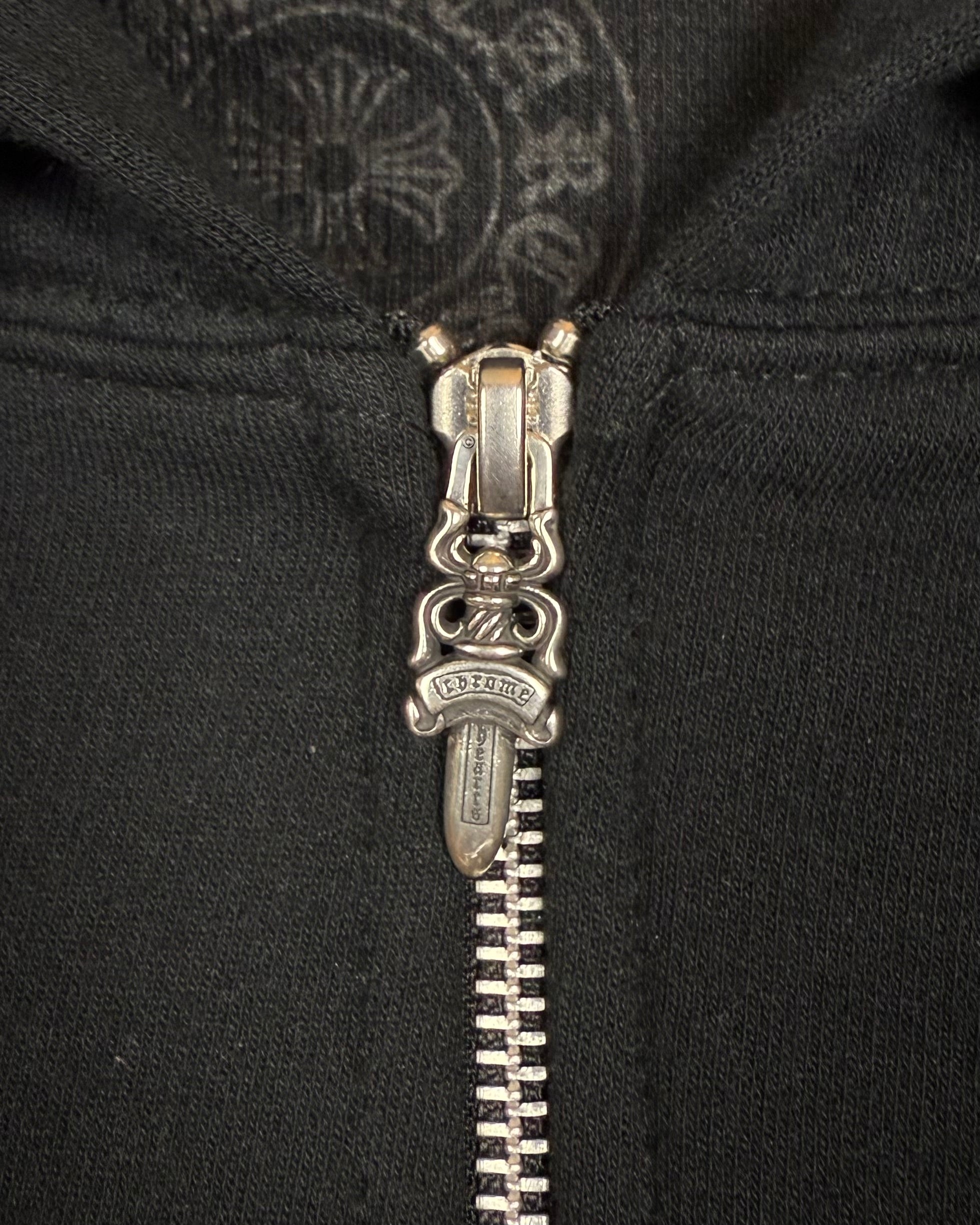 Chrome Hearts Black Blue Thermal Zip Up Hoodie