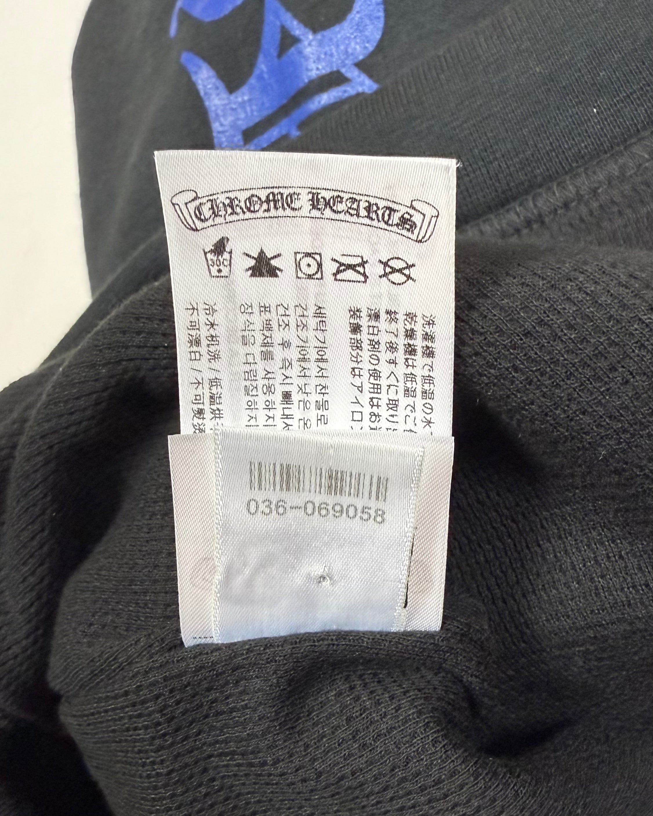 Chrome Hearts Black Blue Thermal Zip Up Hoodie