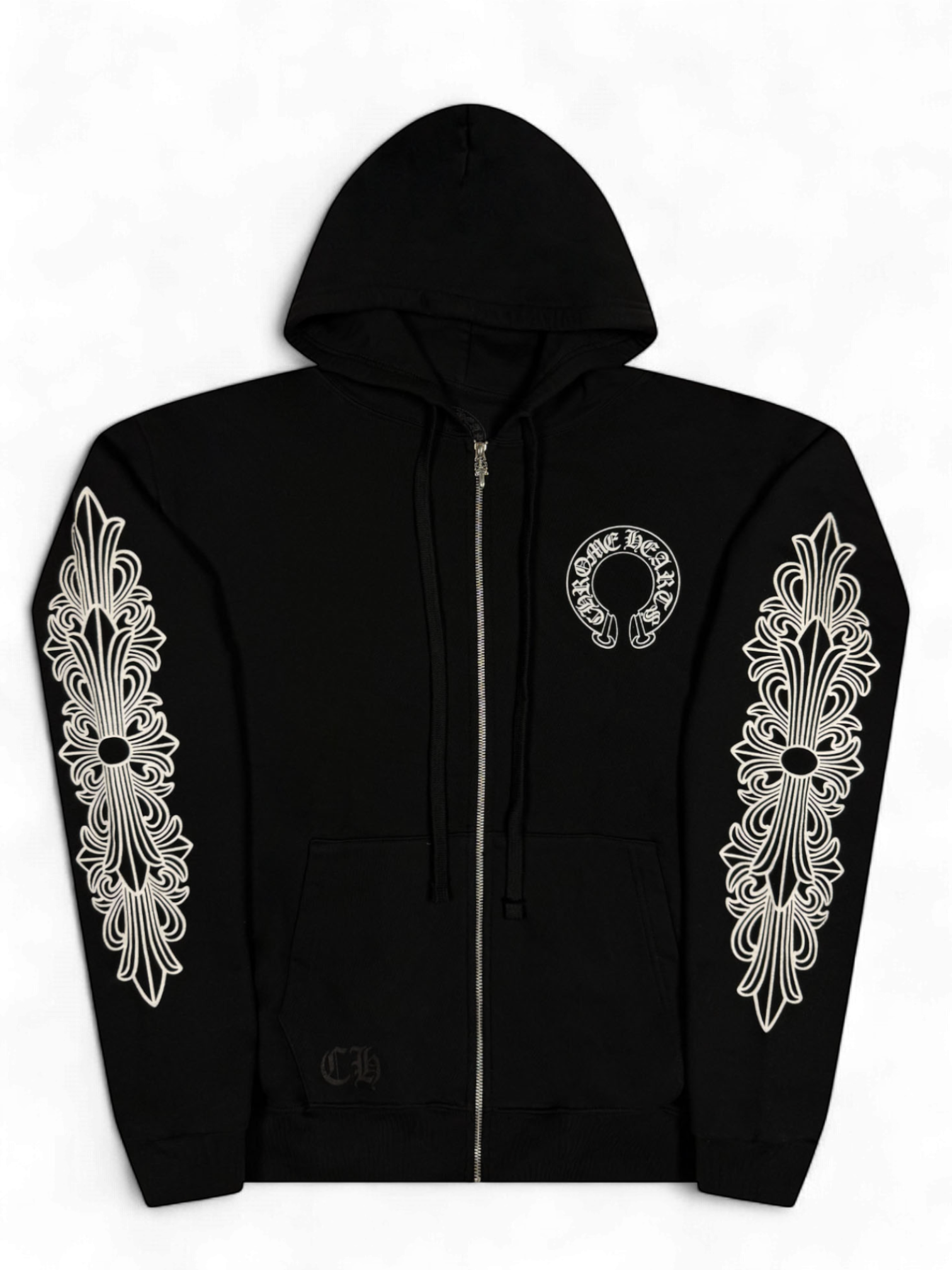 Chrome Hearts Black Thermal Horseshoe Zip Up Hoodie