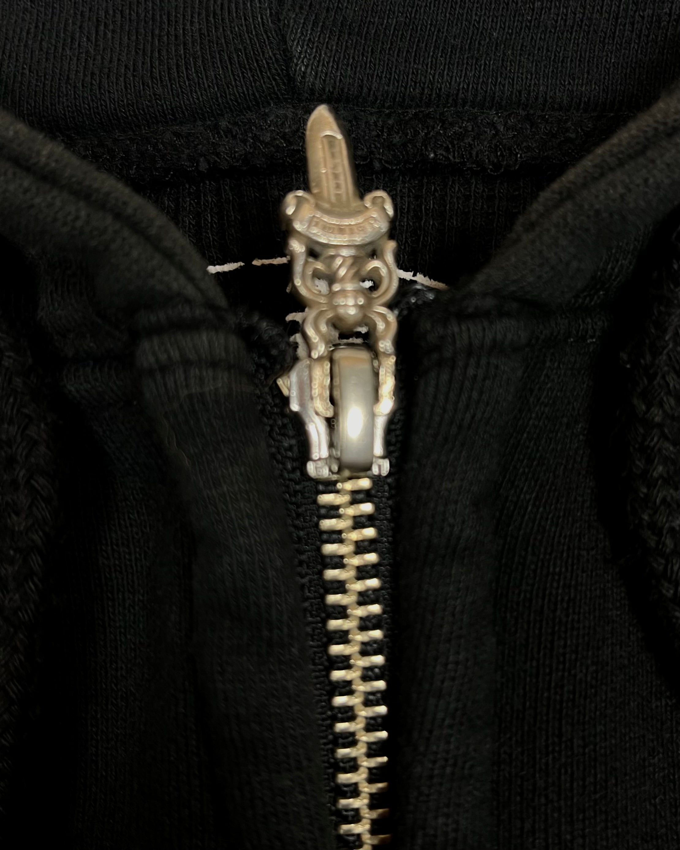 Chrome Hearts Black Horseshoe Zip Up Logo Hoodie