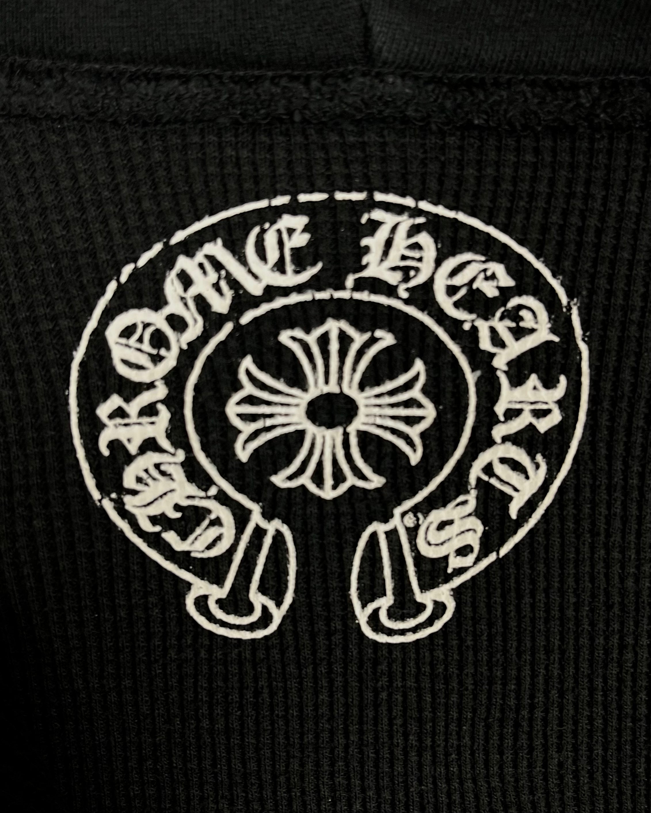 Chrome Hearts Black Horseshoe Zip Up Logo Hoodie