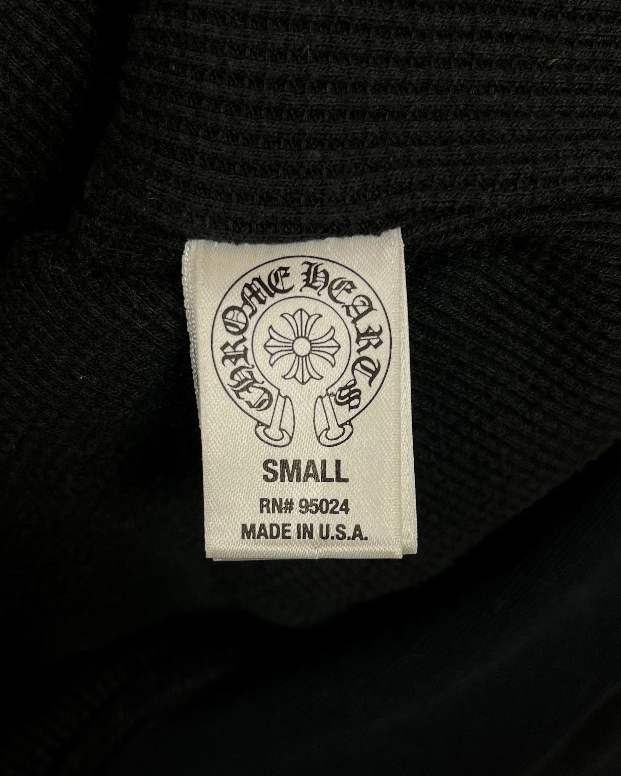 Chrome Hearts Black Horseshoe Zip Up Logo Hoodie