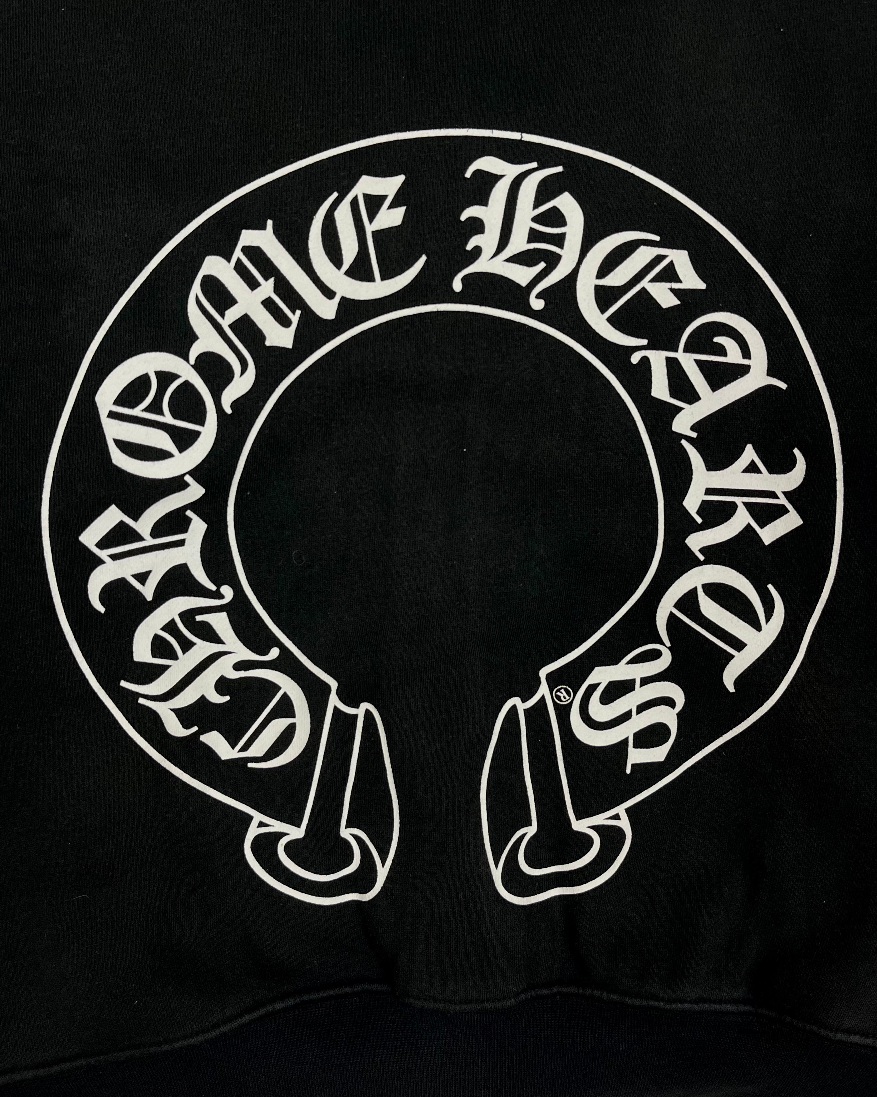Chrome Hearts Black Horseshoe Zip Up Logo Hoodie