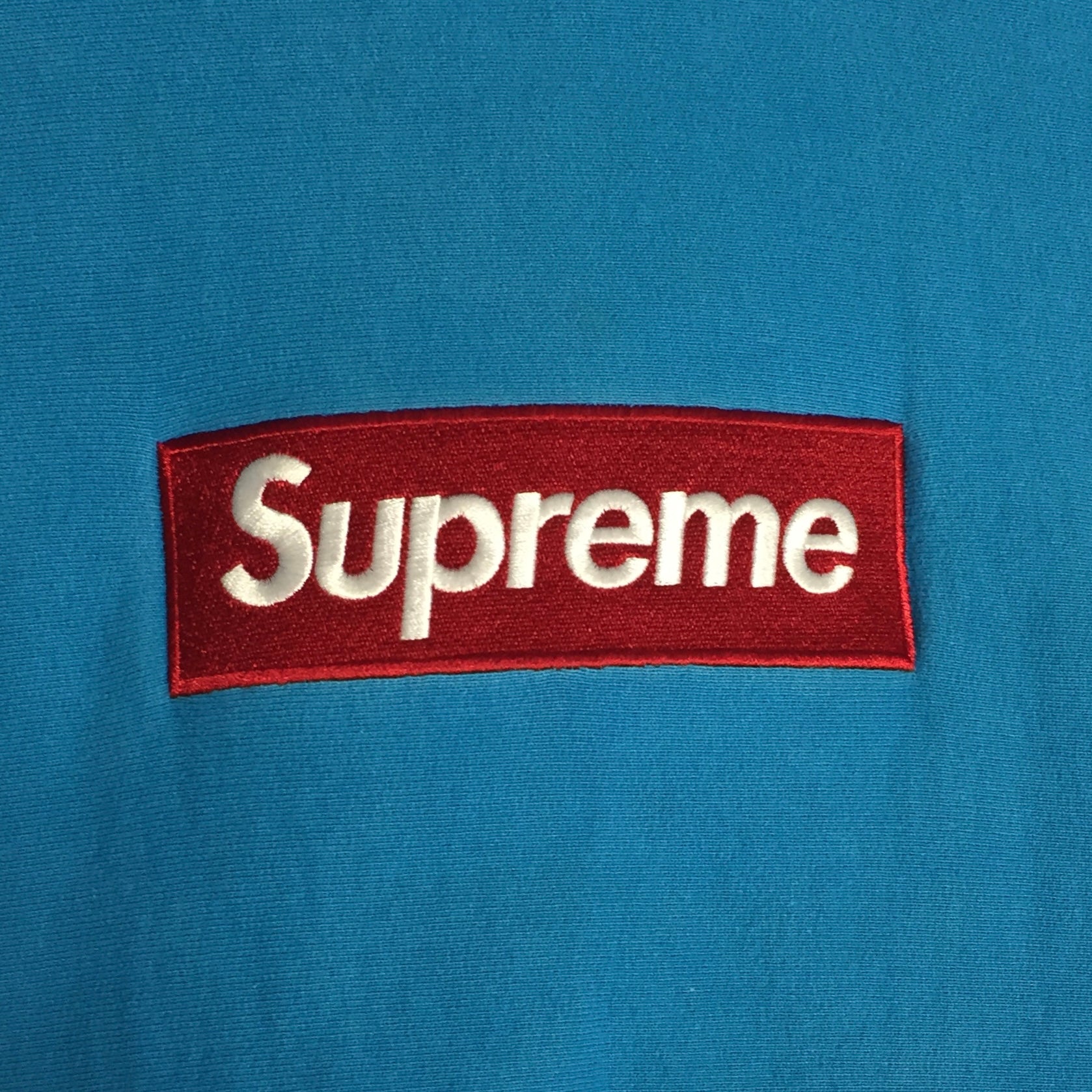 2009 Supreme Teal Blue Box Logo Hoodie