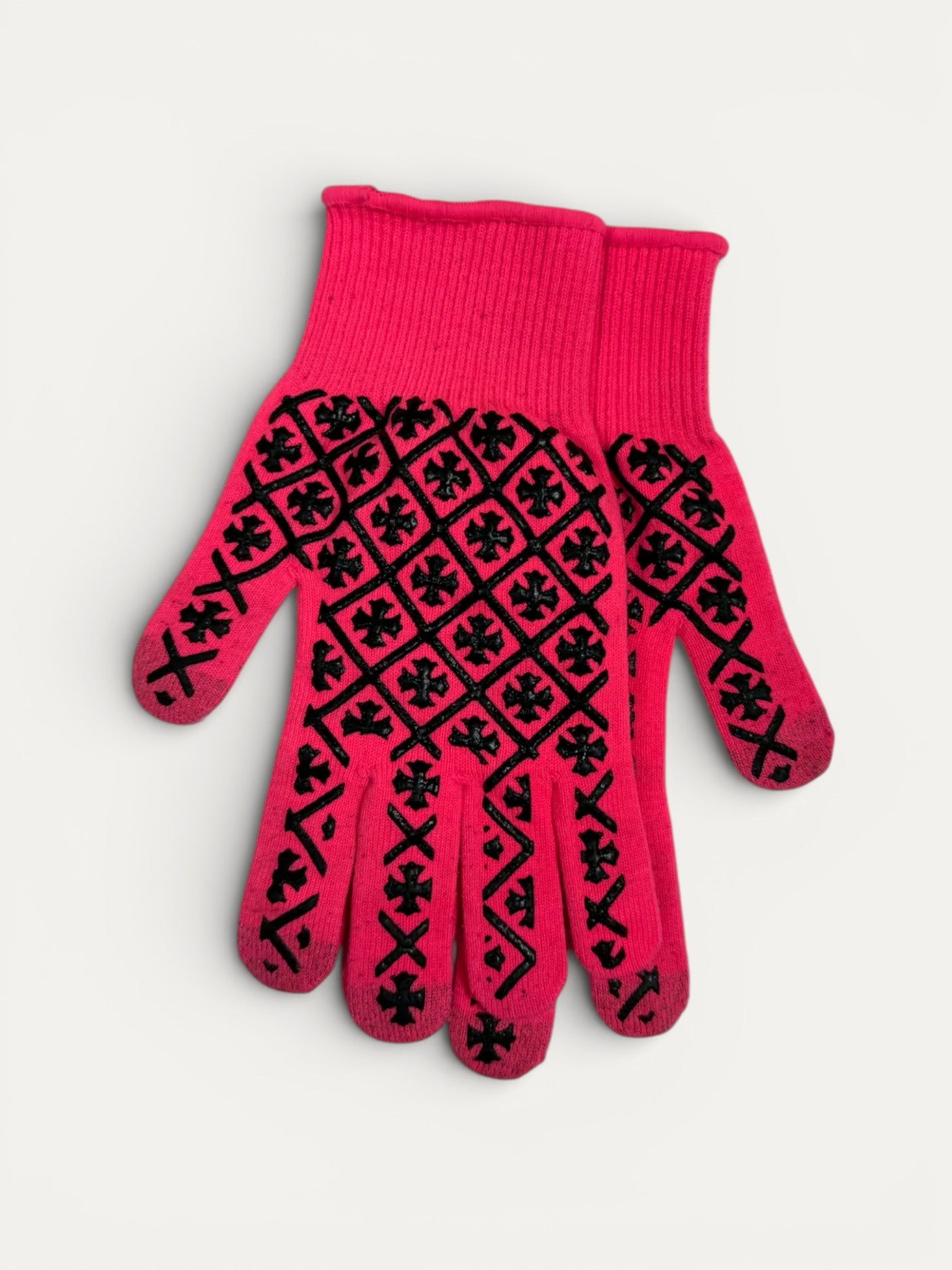 Chrome Hearts Pink Plus Logo Work Gloves