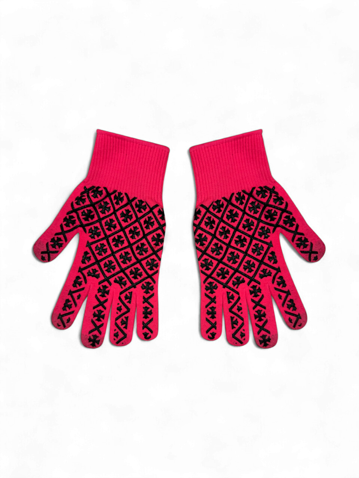 Chrome Hearts Pink Plus Logo Work Gloves