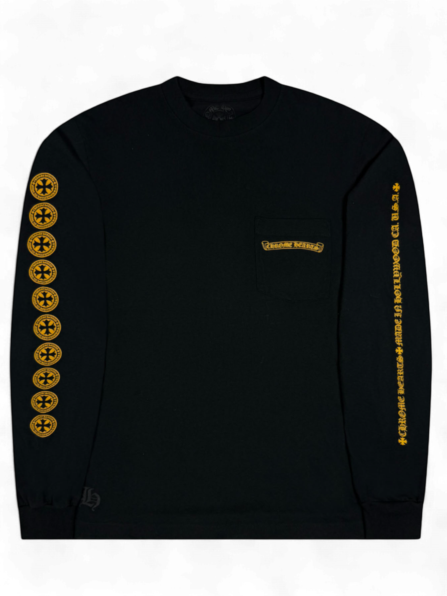 Chrome Hearts Black Yellow Plus Logo Longsleeve
