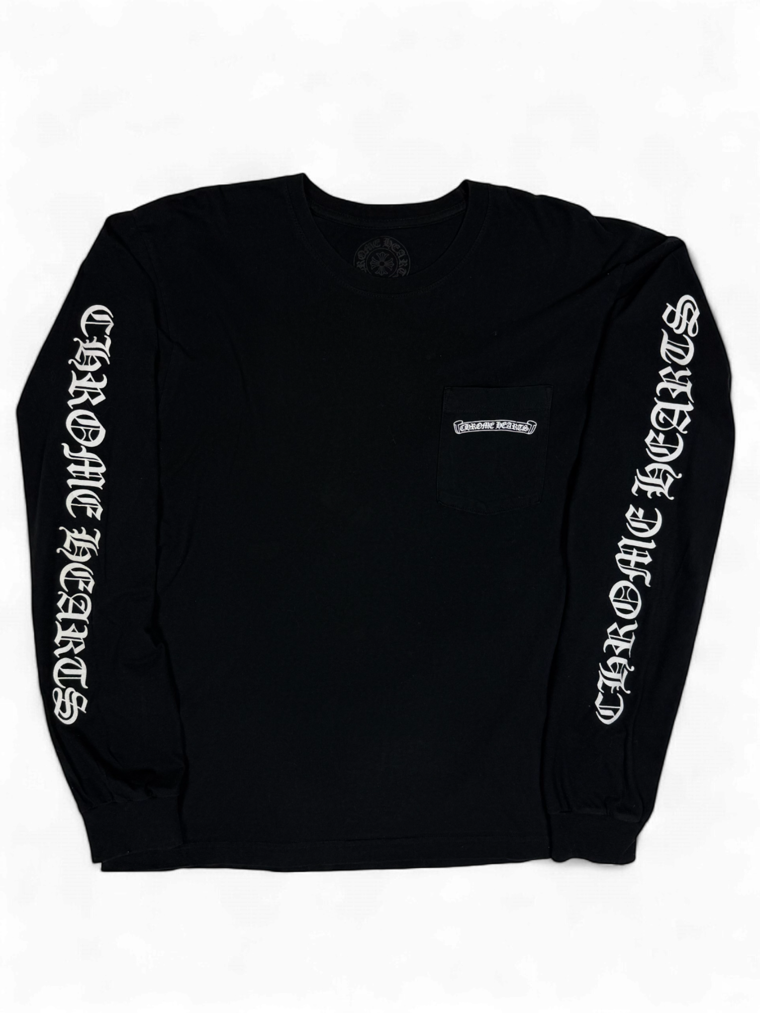 Chrome Hearts Black Scroll Logo Longsleeve