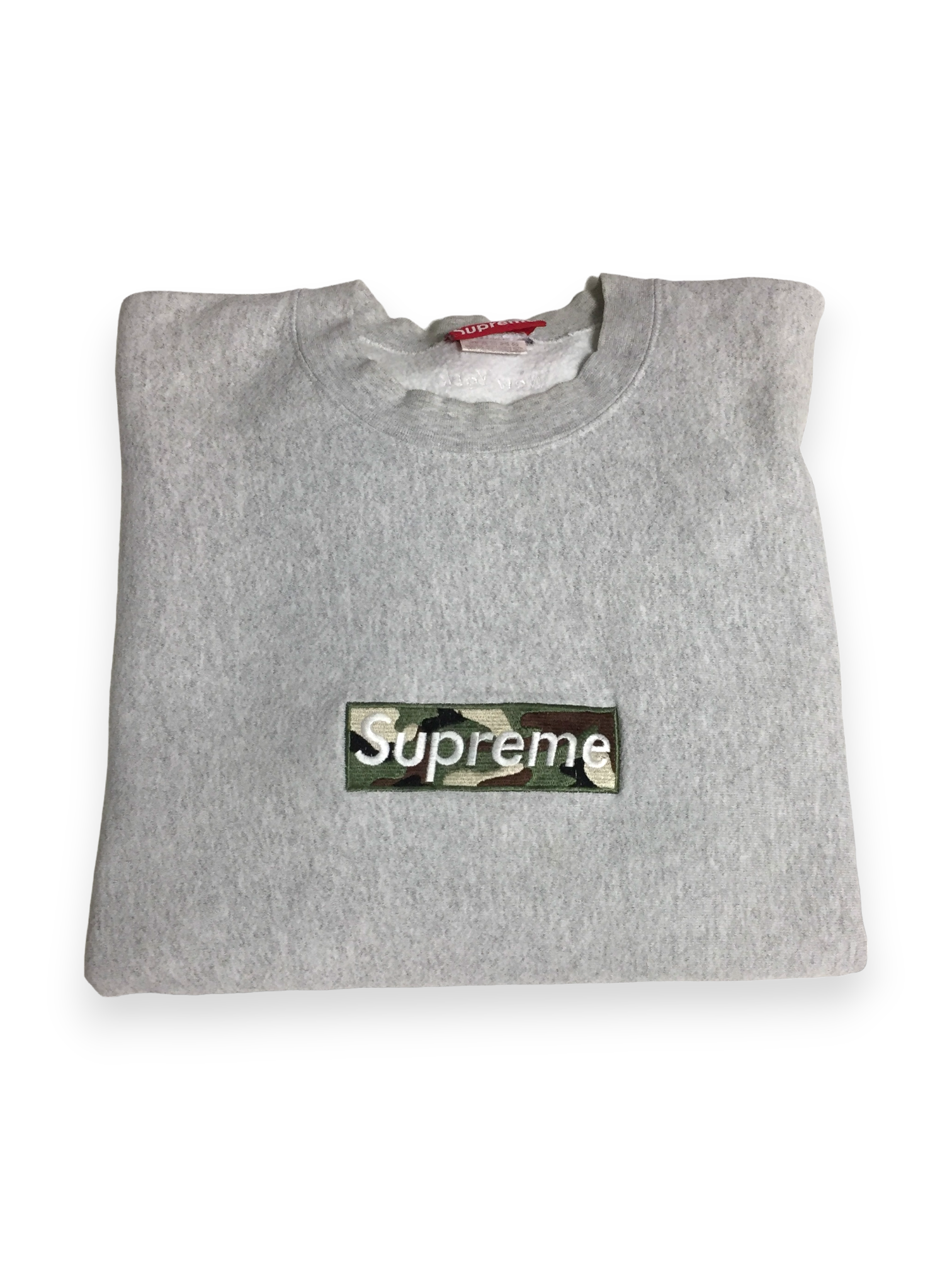 1995 Supreme 1st Anniversary Camo Box Logo Crewneck