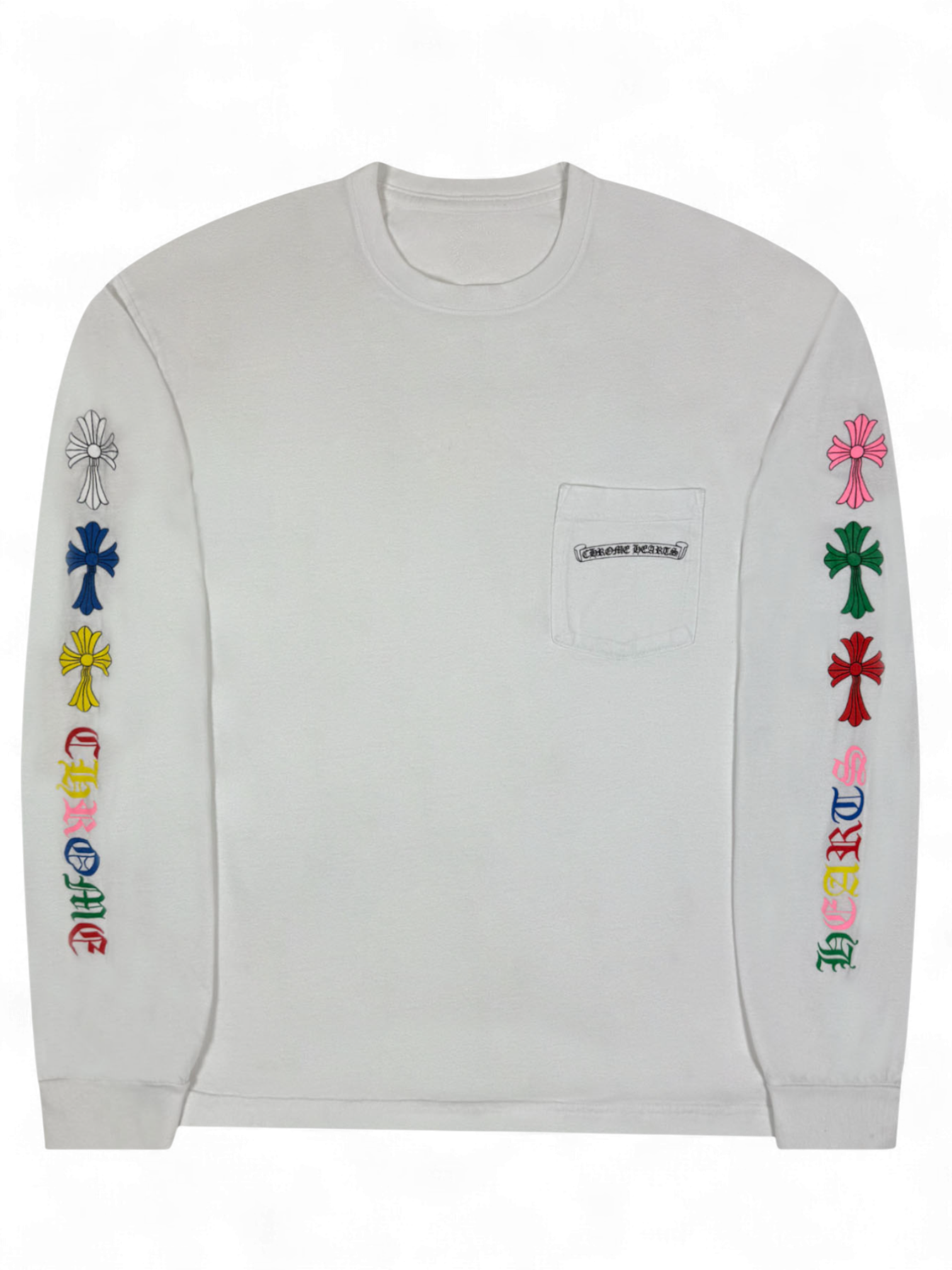 Chrome Hearts White Multi Color Cross Longsleeve
