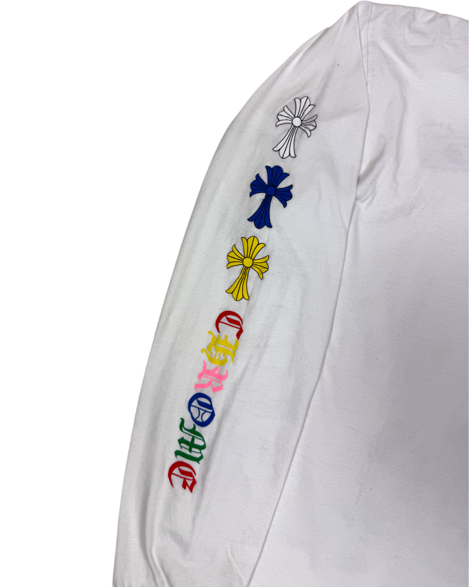 Chrome Hearts White Multi Color Cross Longsleeve