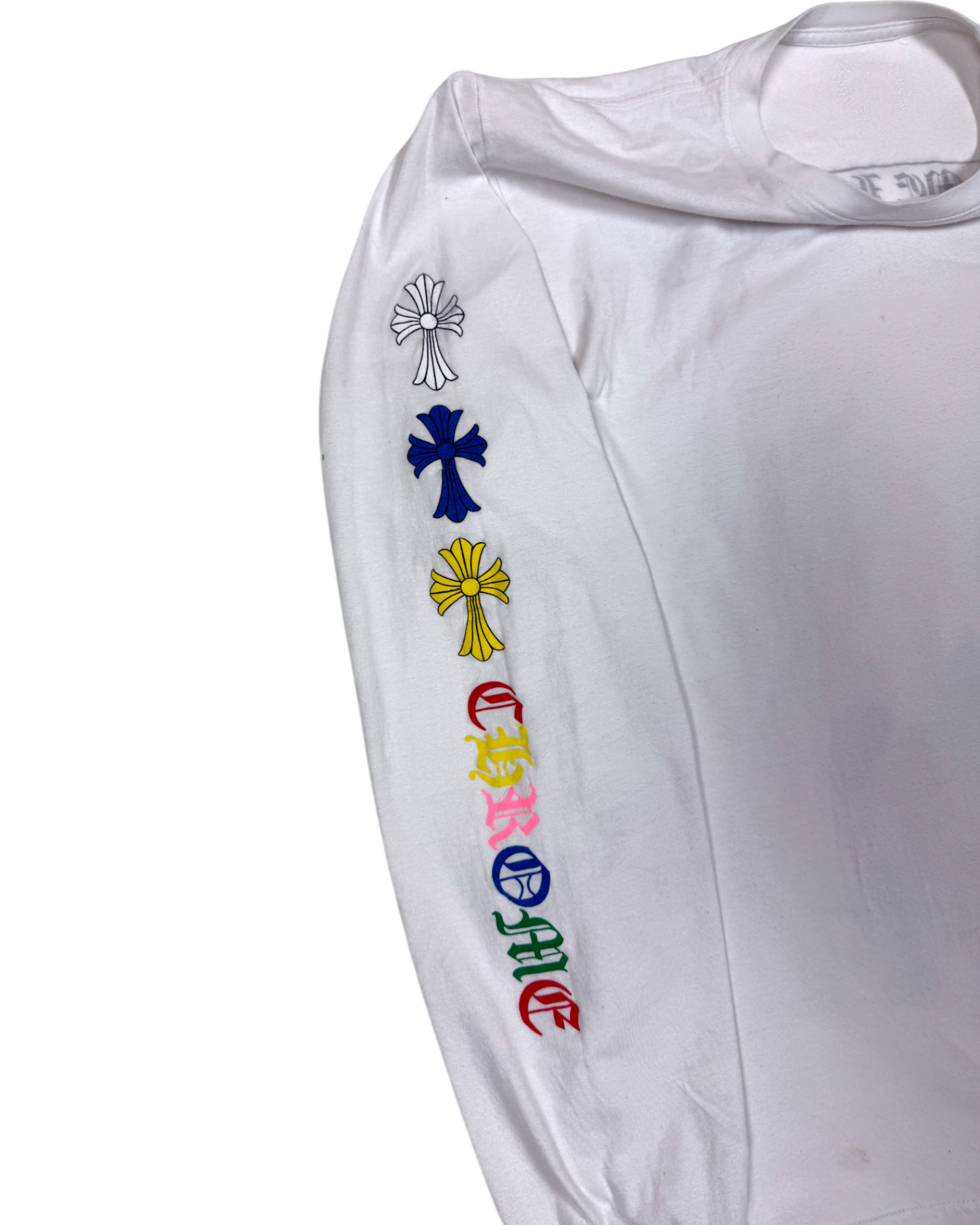 Chrome Hearts White Multi Color Cross Longsleeve