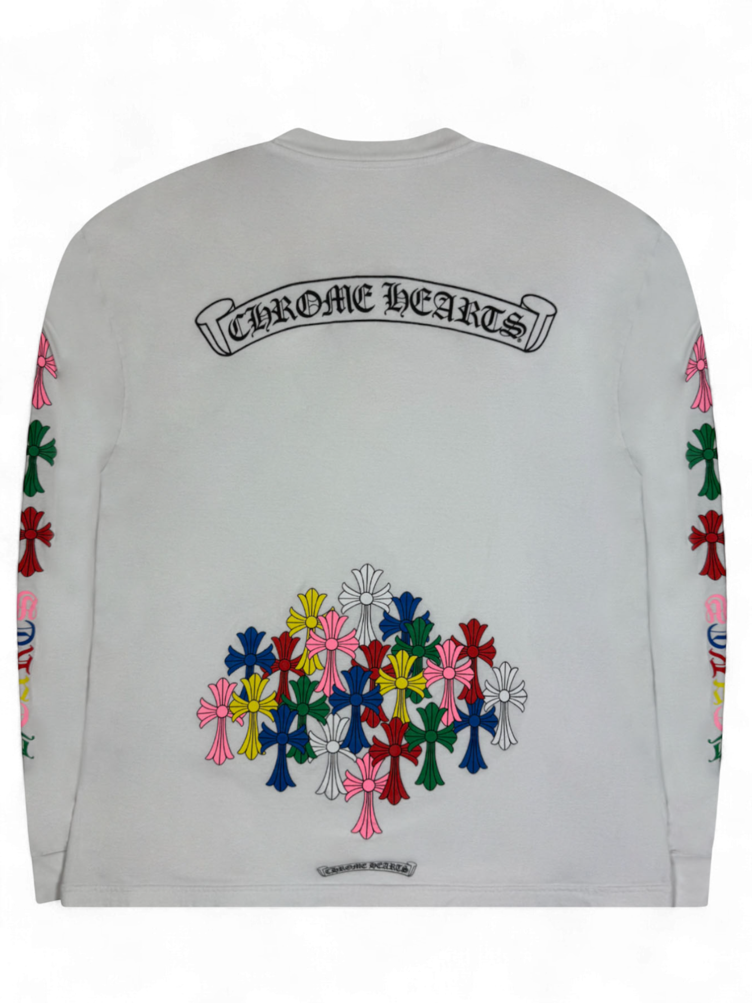 Chrome Hearts White Multi Color Cross Longsleeve