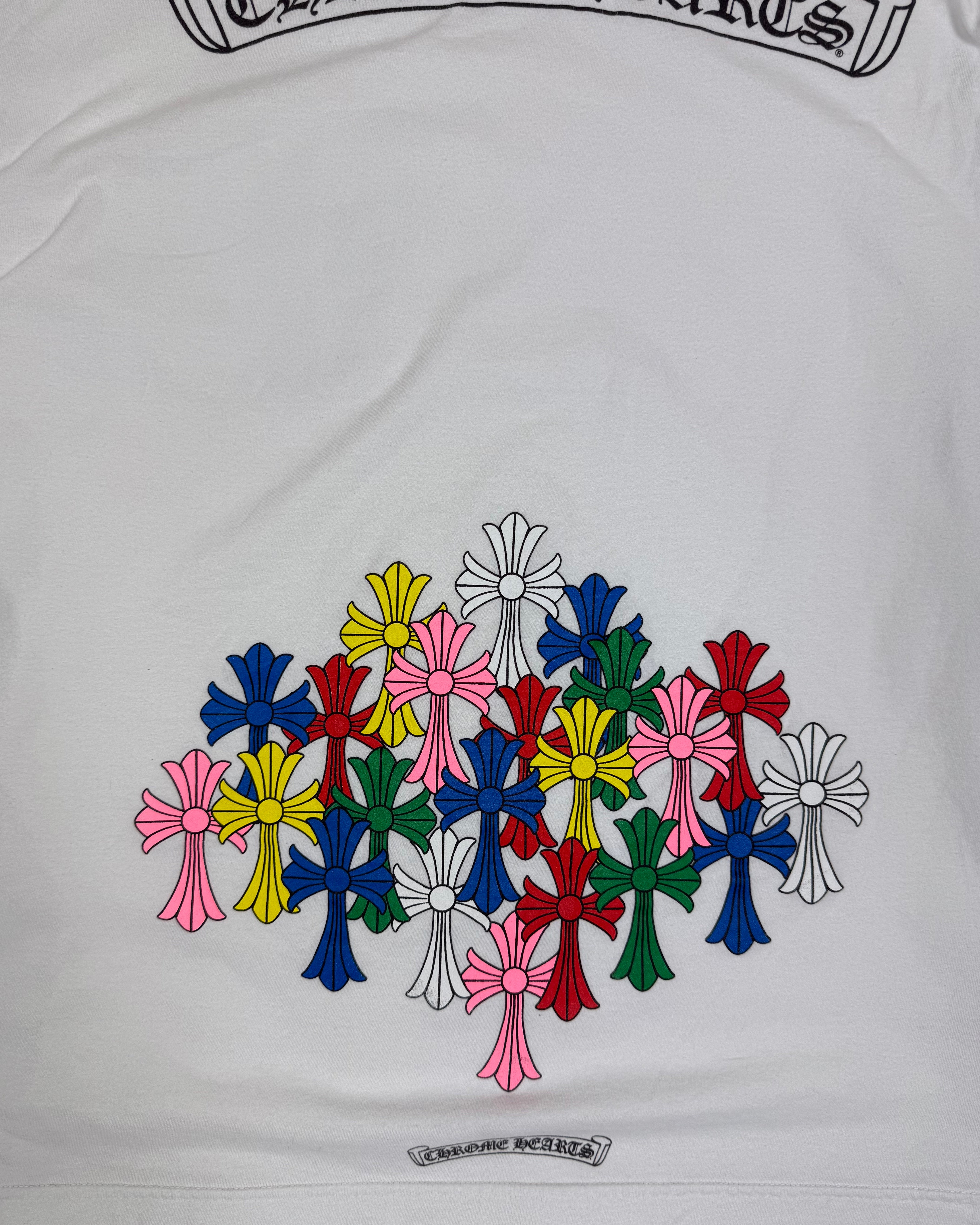 Chrome Hearts White Multi Color Cross Longsleeve