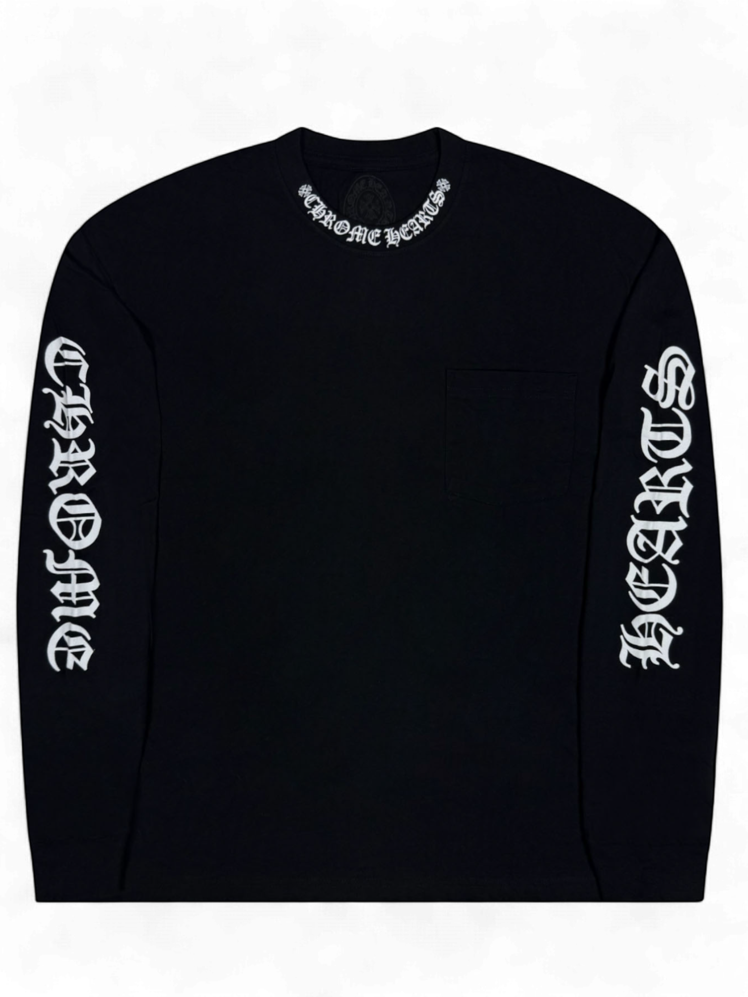 Chrome Hearts Black White Neck Logo Longsleeve